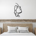 Intertwined Faces Metal Wall Art, Minimalist Line Art, Couple Gift