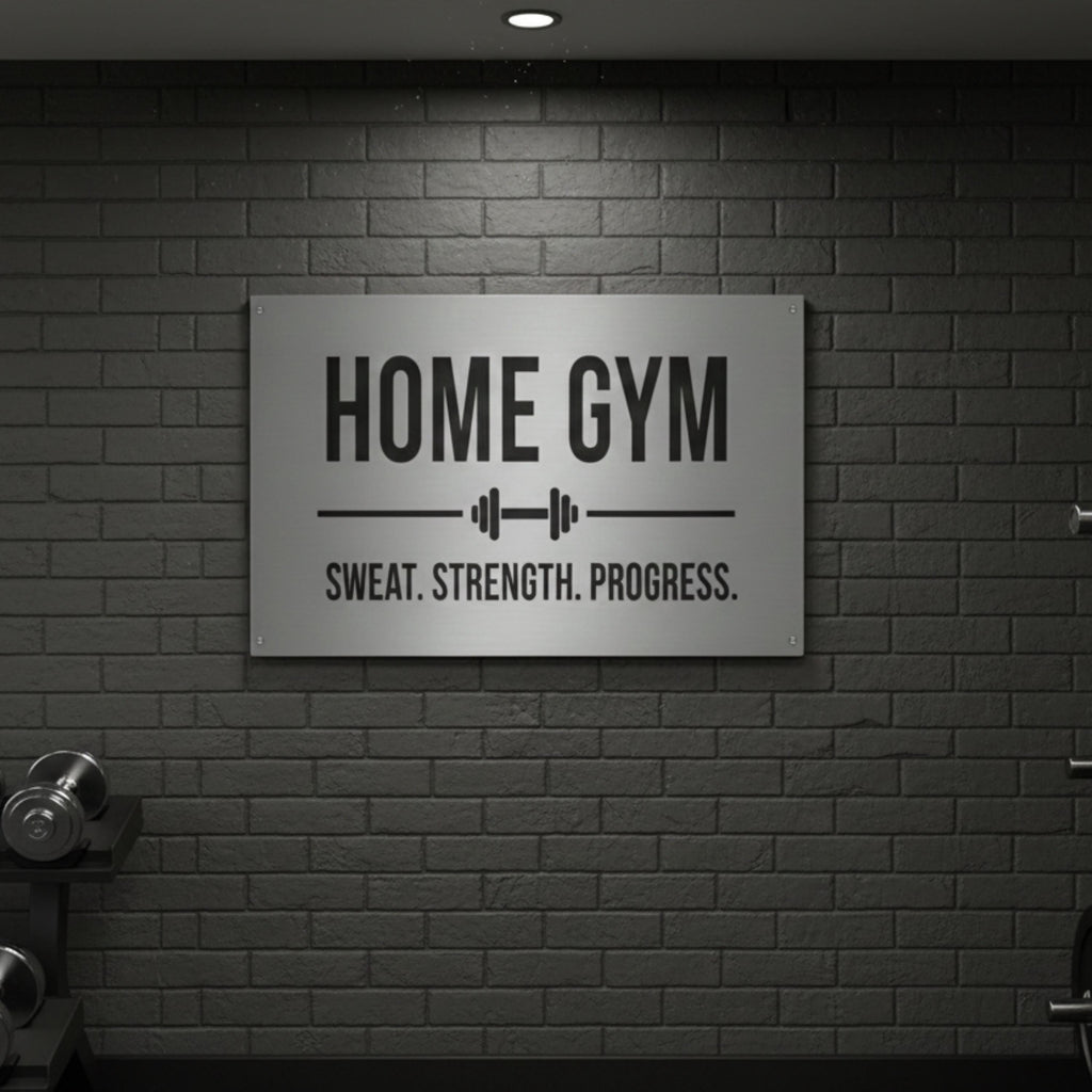 Home Gym Metal Sign, Fitness Motivation Wall Art, Workout Room Decor, Gym Gift