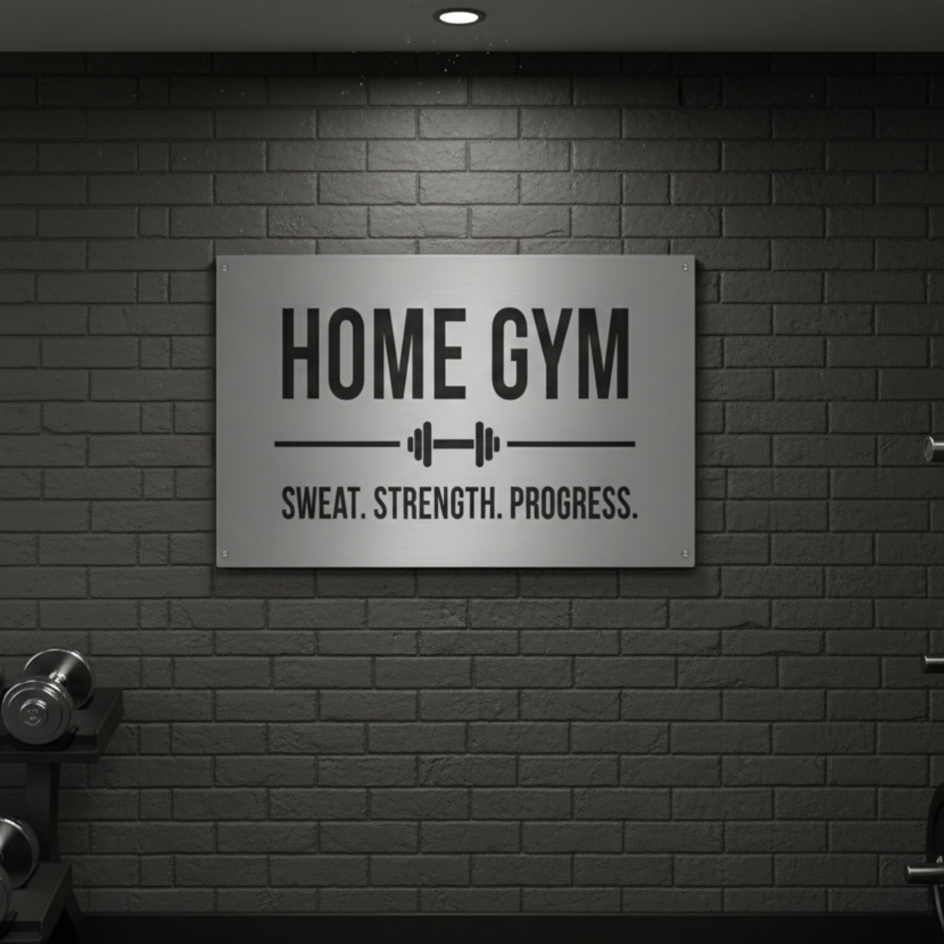 Home Gym Metal Sign, Fitness Motivation Wall Art, Workout Room Decor, Gym Gift