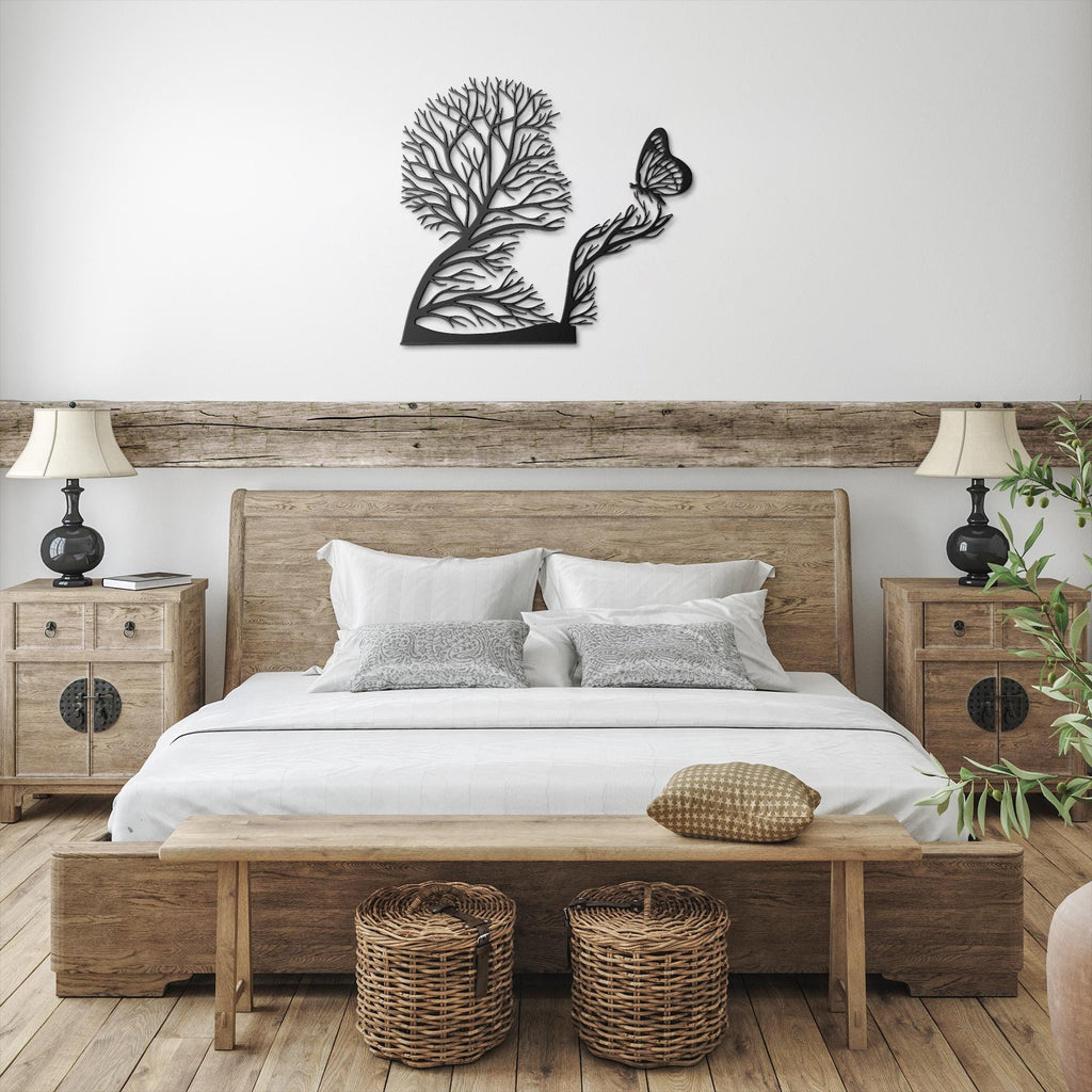 Tree of Life Wall Art – Custom Metal Garden Sign with Butterfly Nature Decor