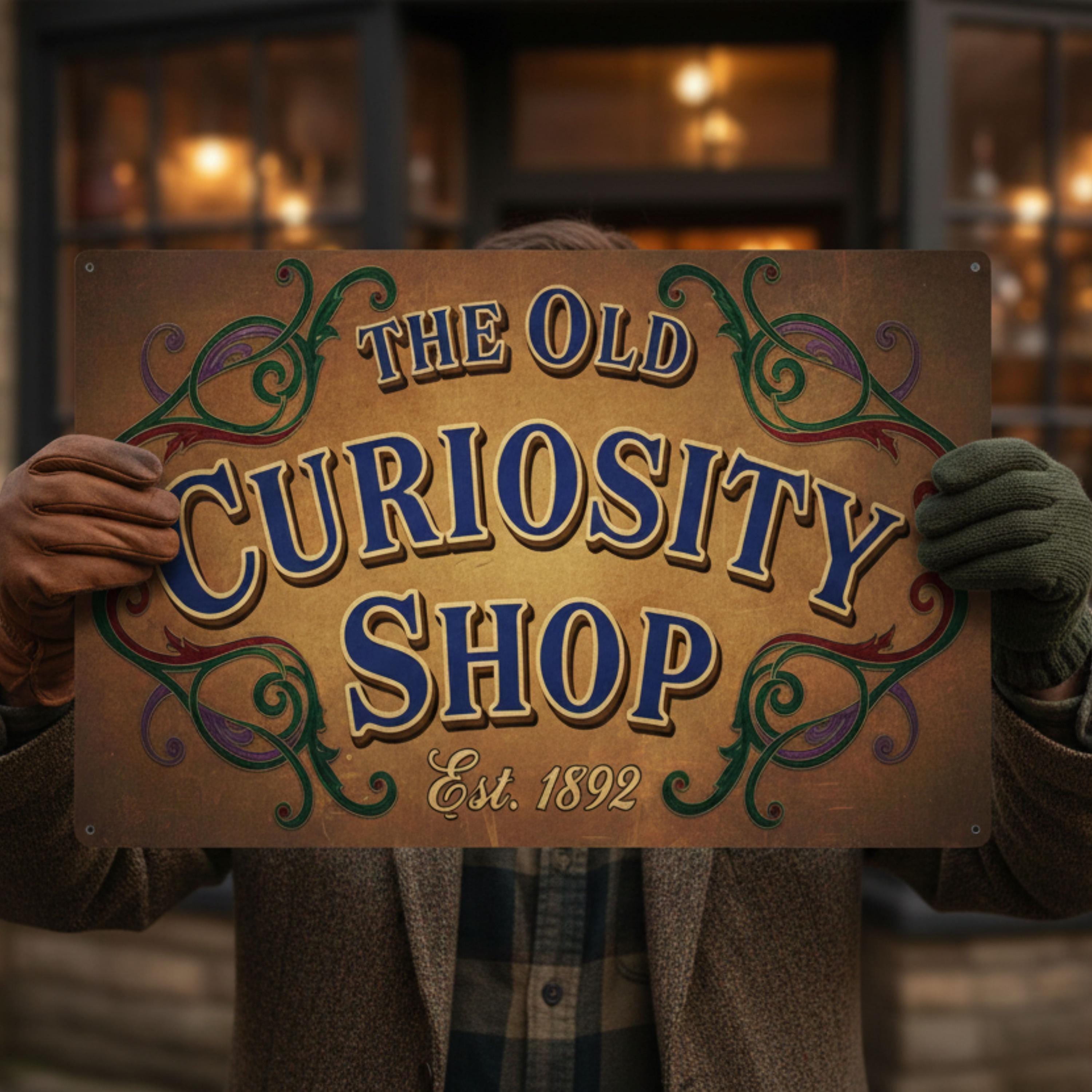 Custom Shop Metal Sign | Personalized Antique Vintage Decor | Faux Establishment Date Plaque | Retro Retail Shop Sign