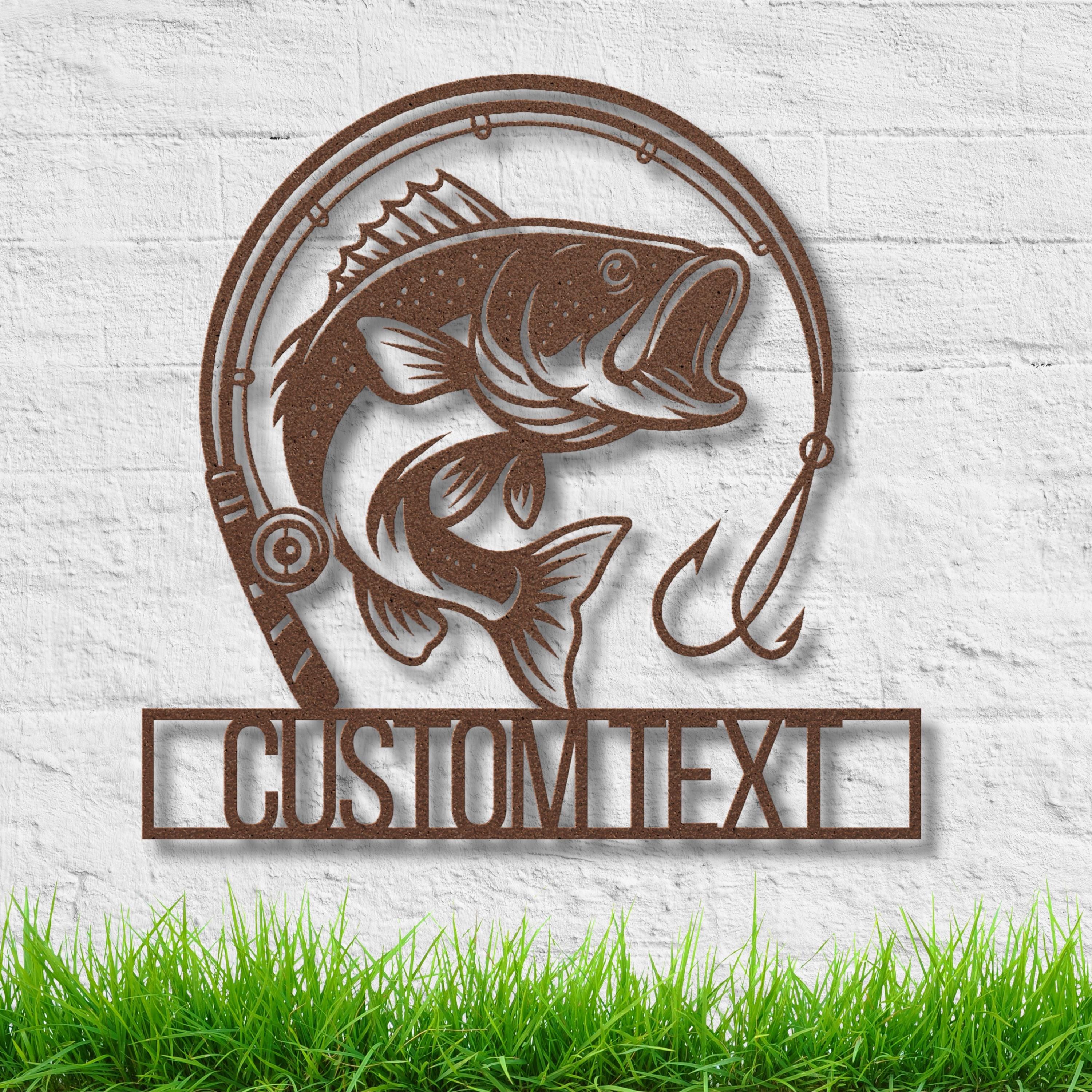 Personalized Bass Fishing Metal Sign, Custom Fisherman Gift, Outdoors Metal Decor, Cabin Man Cave Wall Art, Largemouth Bass