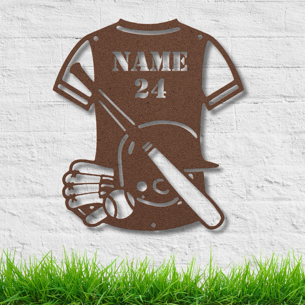 Personalized Baseball Jersey Sign - Custom Metal Wall Art | Player Name & Number