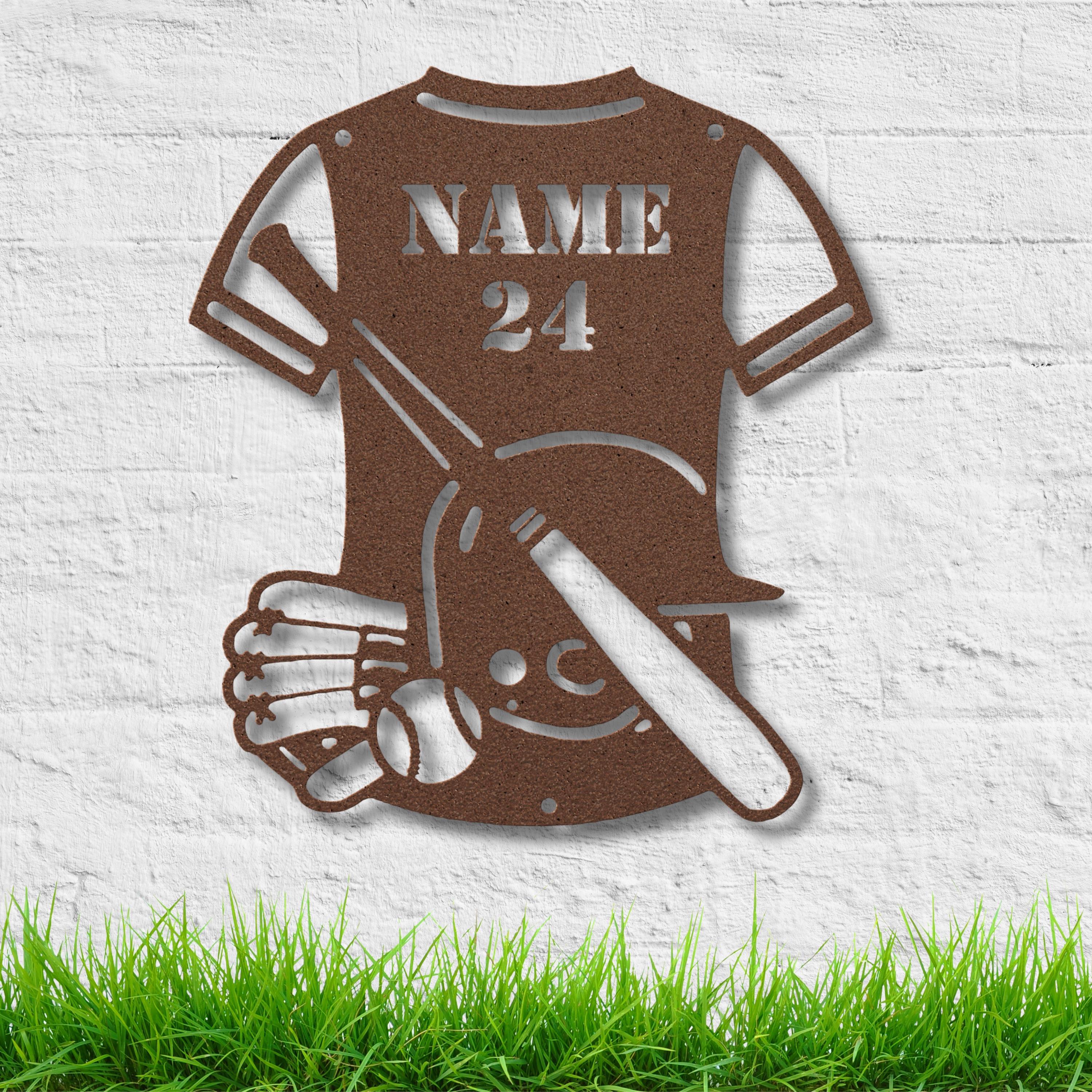 Personalized Baseball Jersey Sign - Custom Metal Wall Art | Player Name & Number