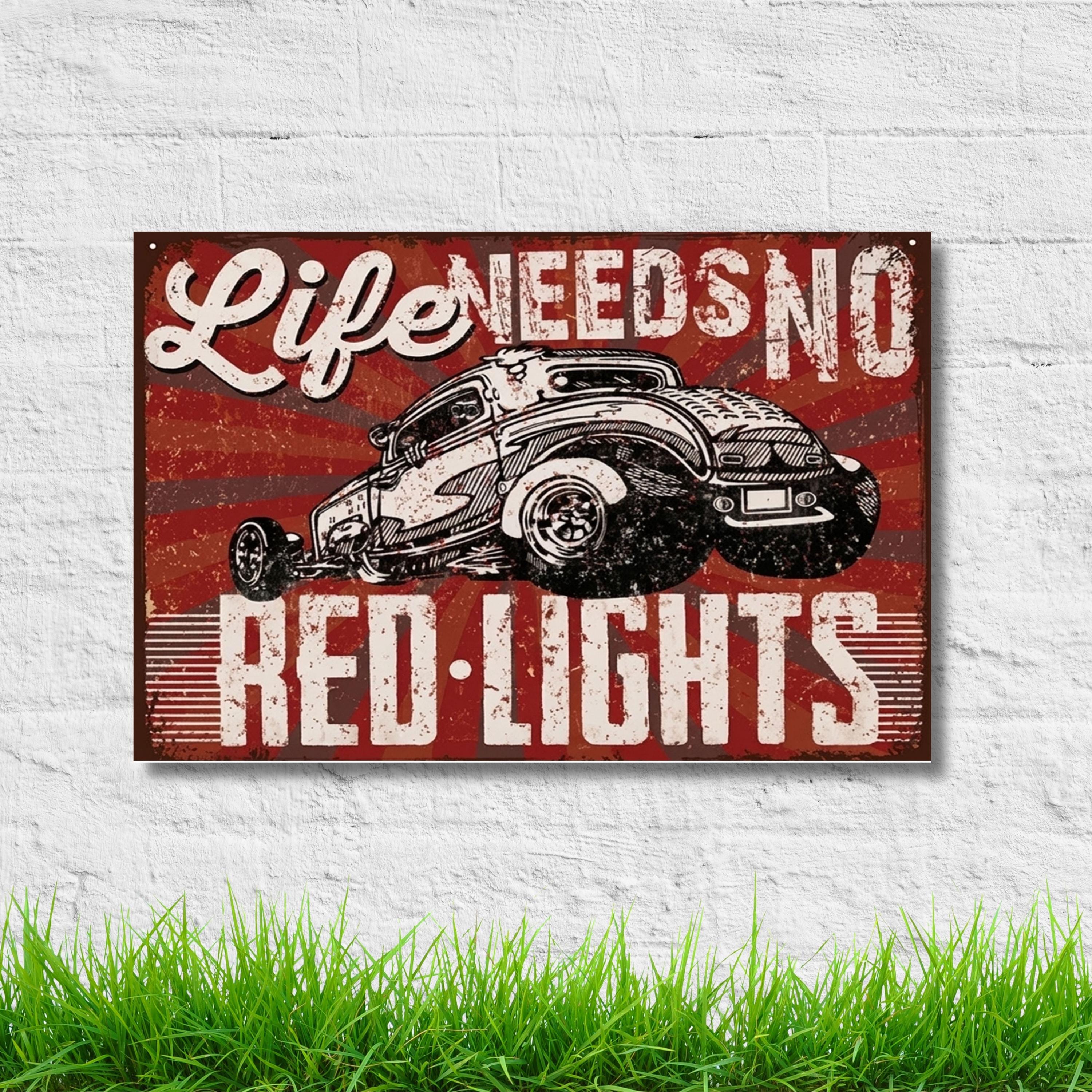 Vintage Hot Rod Sign - Retro Car Art | Custom Metal Garage Wall Decor