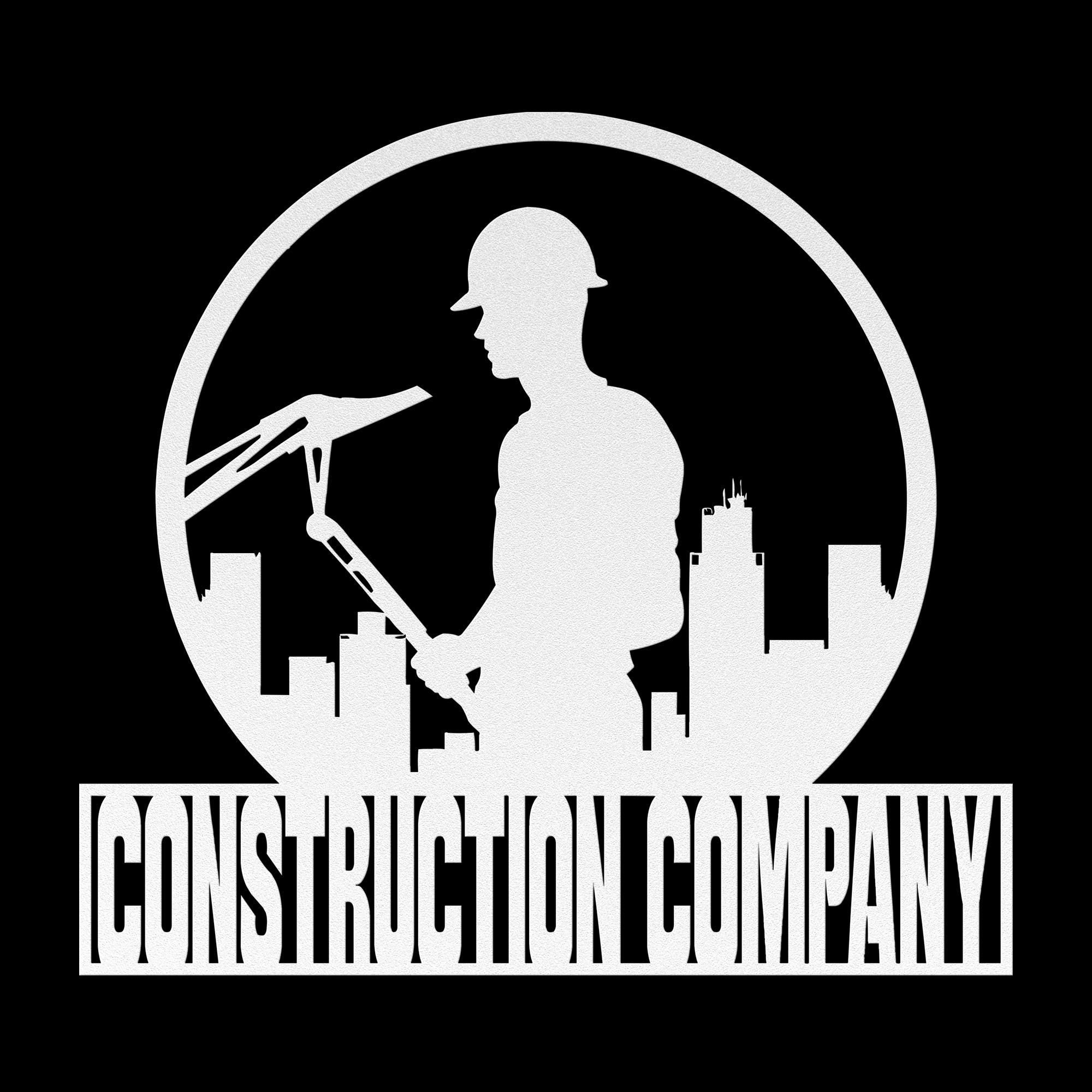 Custom Metal Construction Company Logo Sign: Business Decor