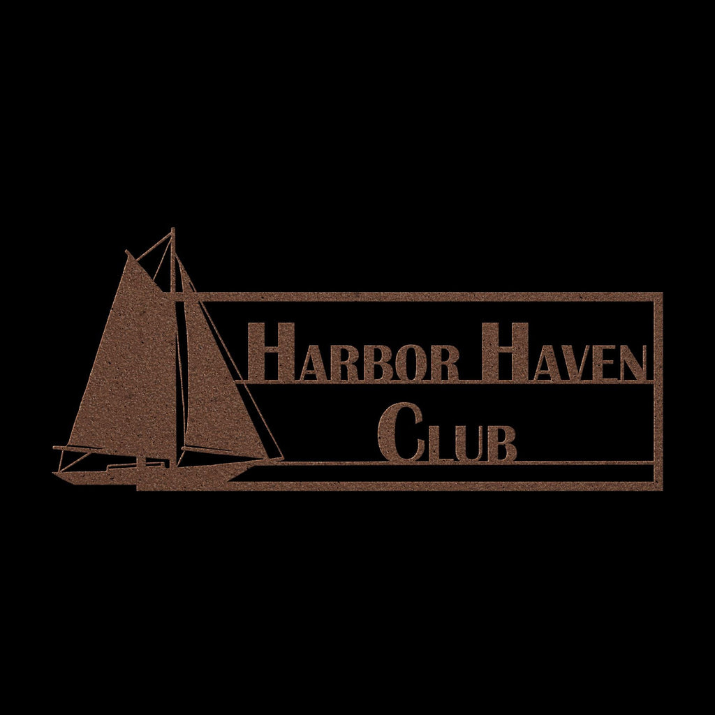 Yacht Club Metal Sign: Custom Nautical Business Logo Decor
