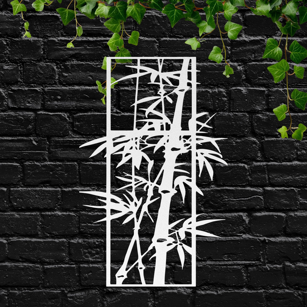 Bamboo Metal Wall Art, Zen Garden Decor, Asian Inspired Sign, Tropical Leaf Wall Art