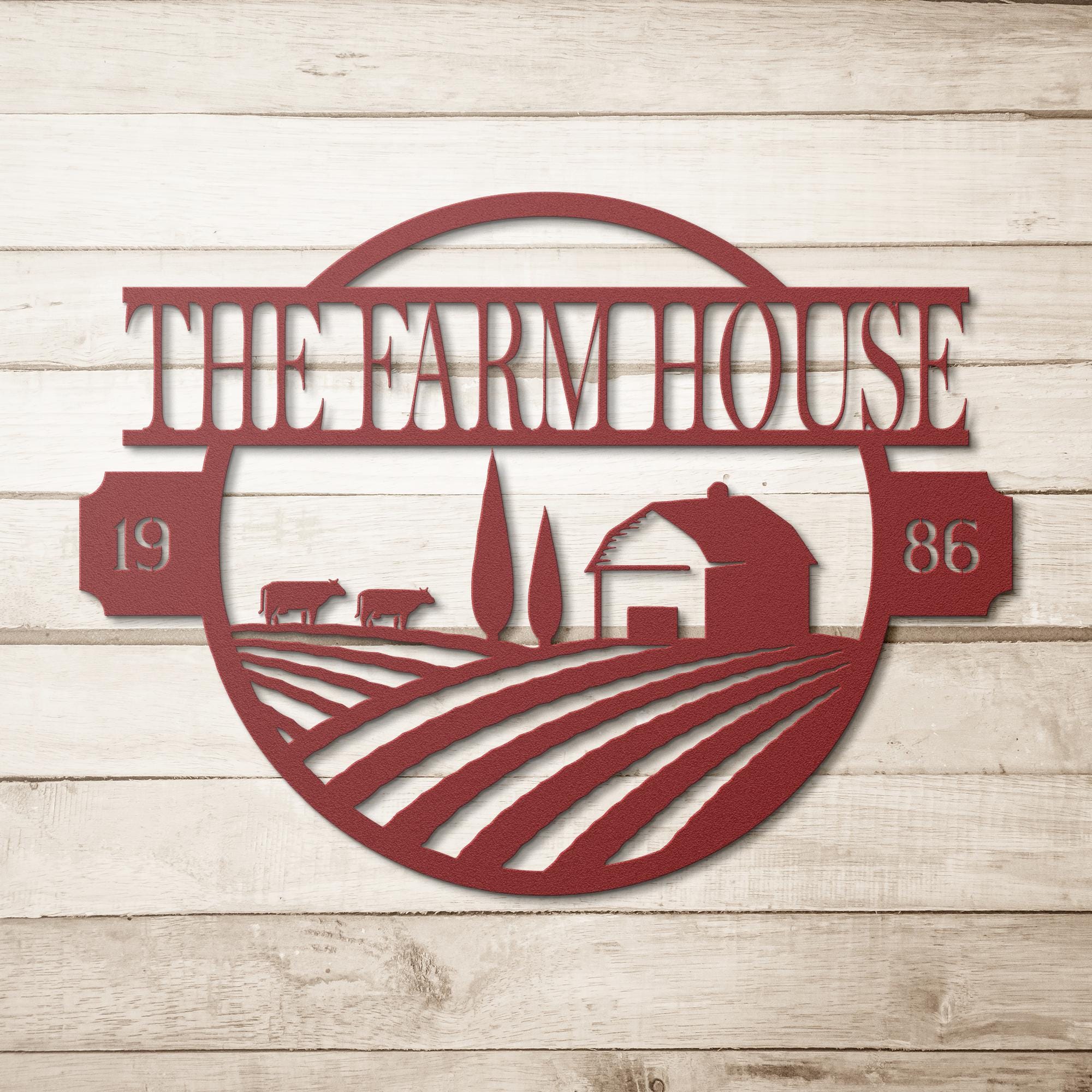 Custom Metal Farm Sign: Cattle & Barn Wall Art Decor