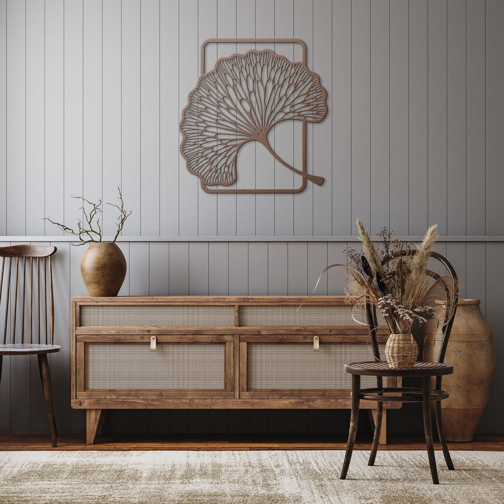 Ginkgo Leaf Metal Art – Large Botanical Wall Decor | Nature Lover Gift