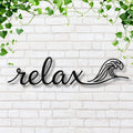Relax Wave Metal Art – Coastal Wall Decor | Beach House Sign, Ocean Lover Gift