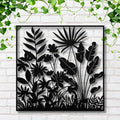Tropical Leaves Metal Wall Art, Botanical Garden Sign, Modern Jungle Foliage Decor