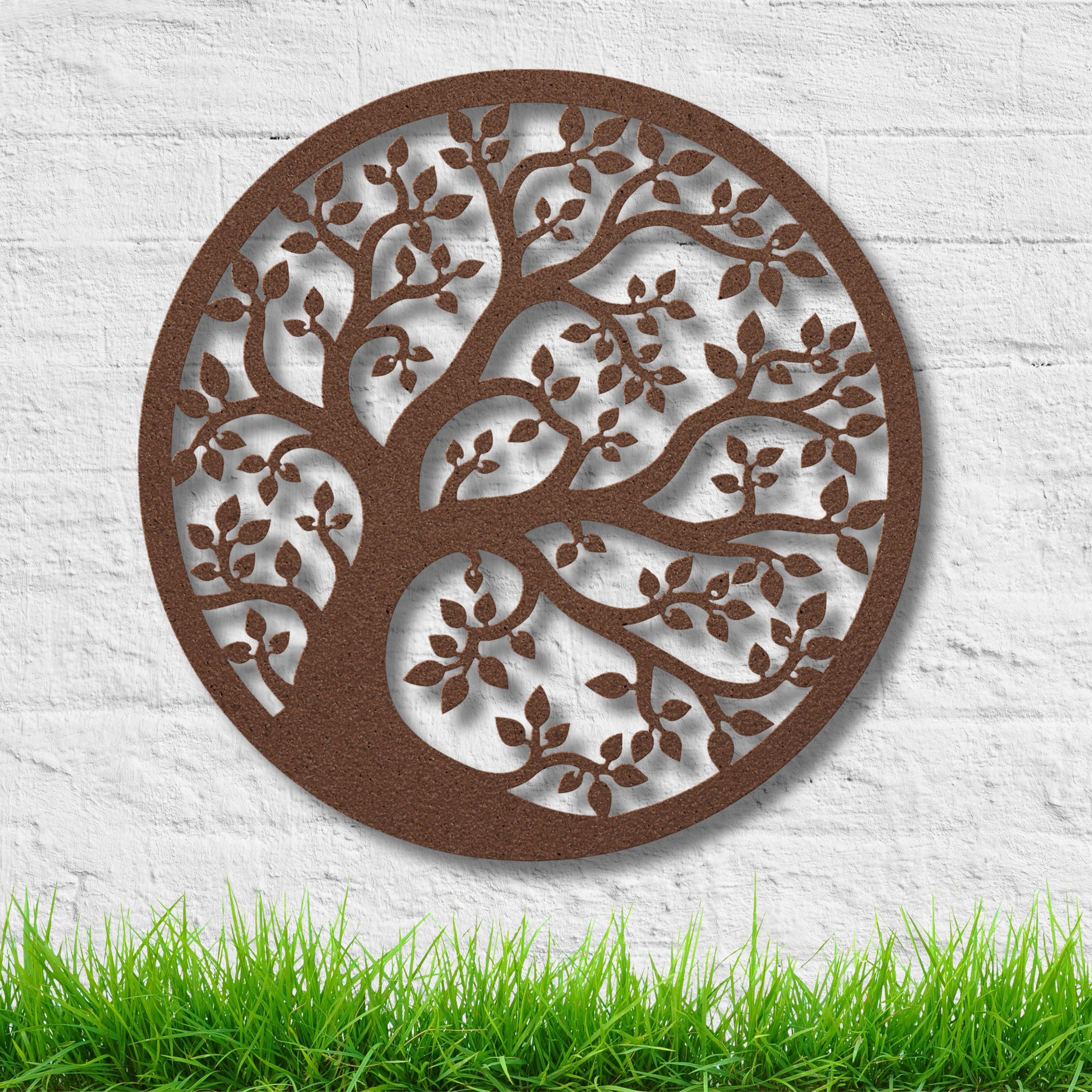 Tree of Life Metal Wall Art, Round Nature Sign, Family Roots, Home Decor