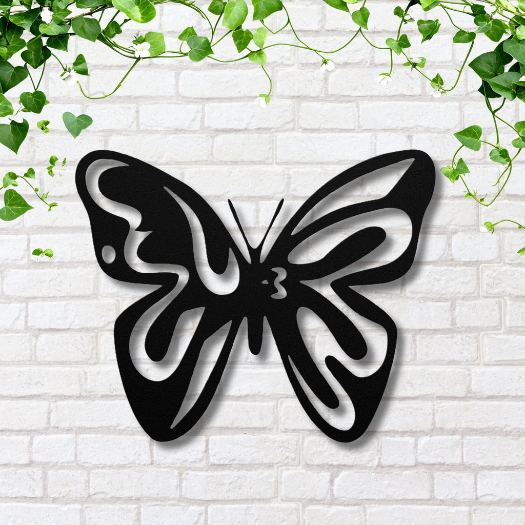Metal Butterfly Wall Art, Die-Cut Black Insect Decor, Minimalist Animal Sign, Nature Home Accent, Elegant Room Decor