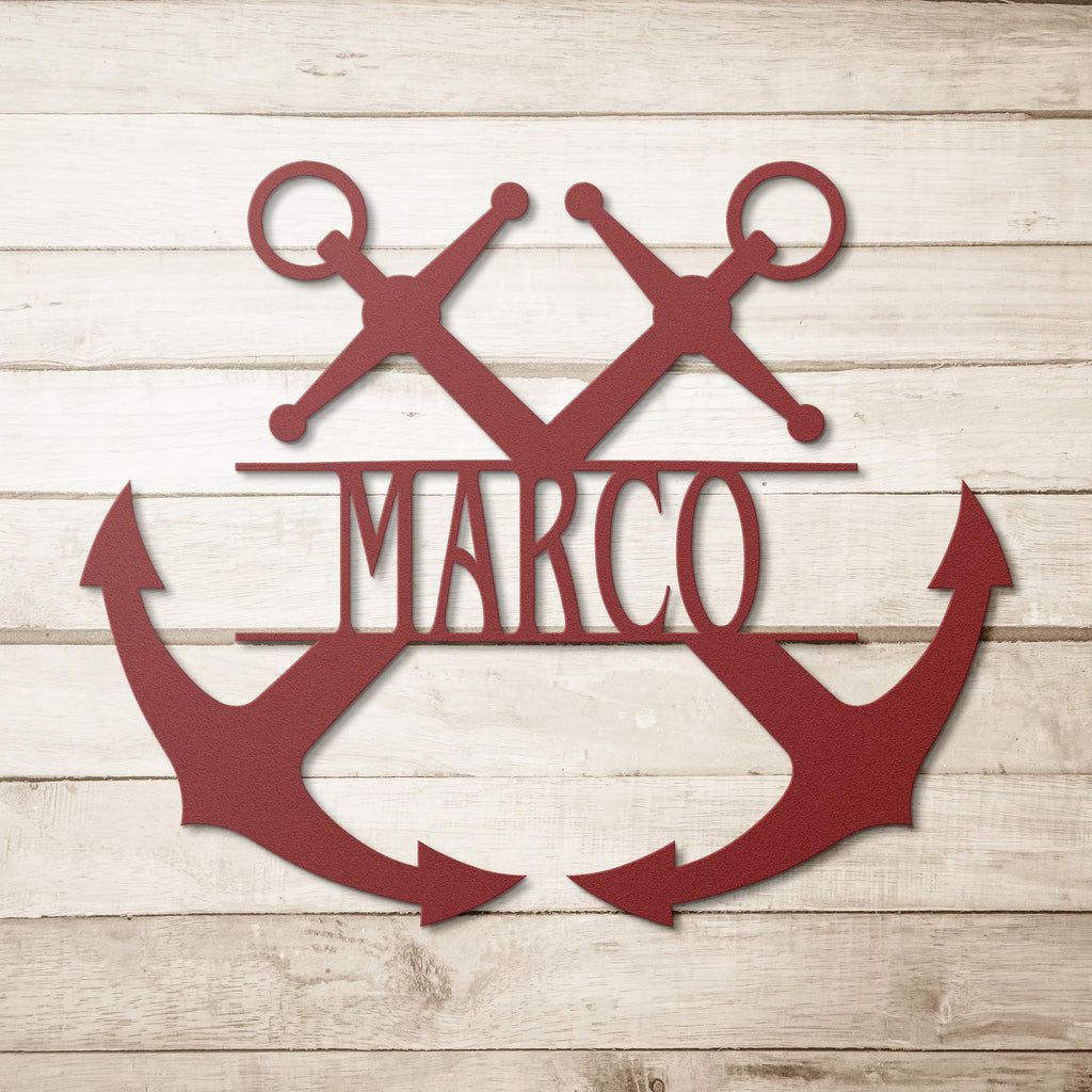 Custom Metal Anchor Sign: Coastal Nautical Decor, Sailor Gift