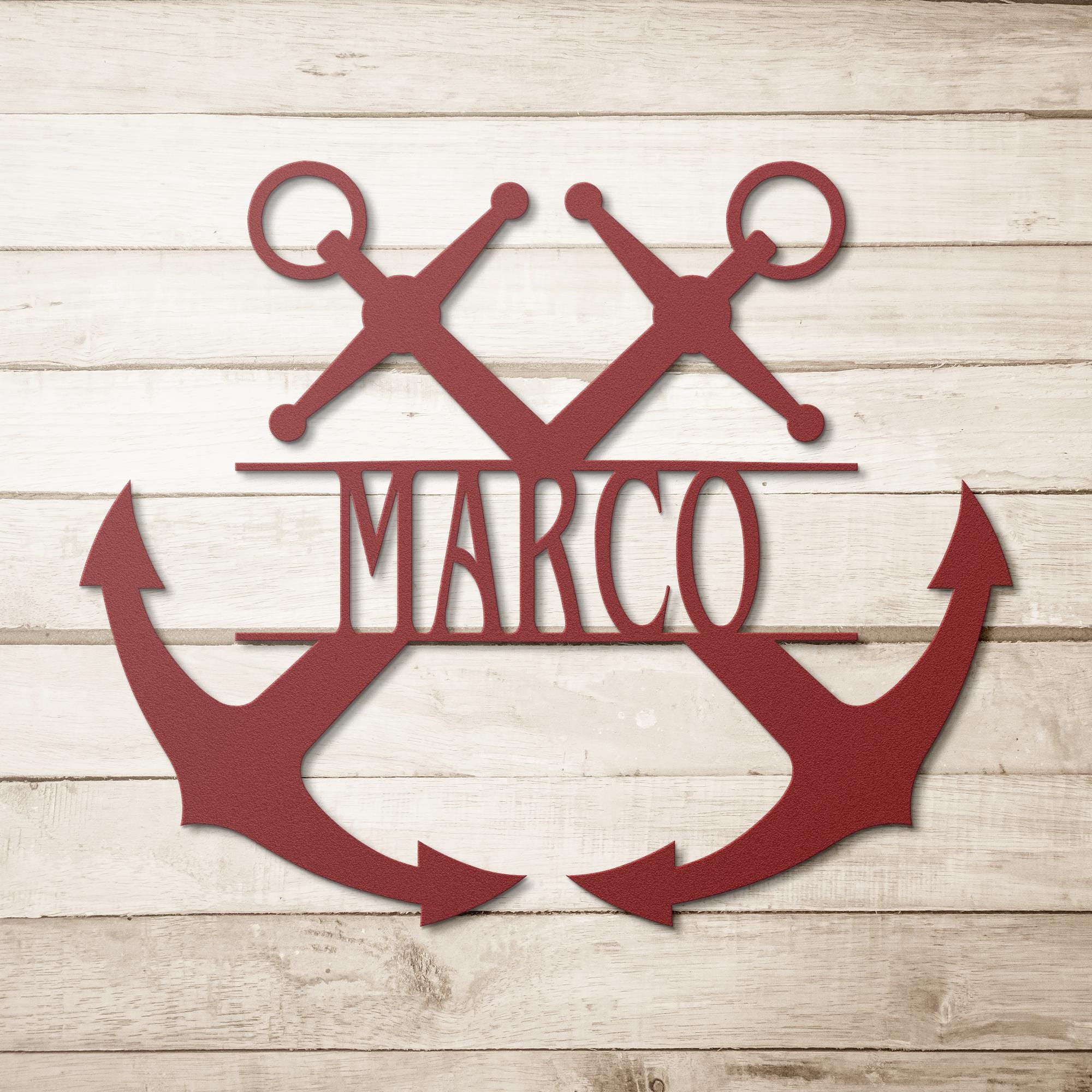 Custom Metal Anchor Sign: Coastal Nautical Decor, Sailor Gift