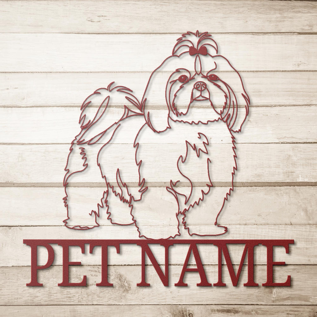 Personalized Shih Tzu Metal Sign, Custom Pet Memorial Decor