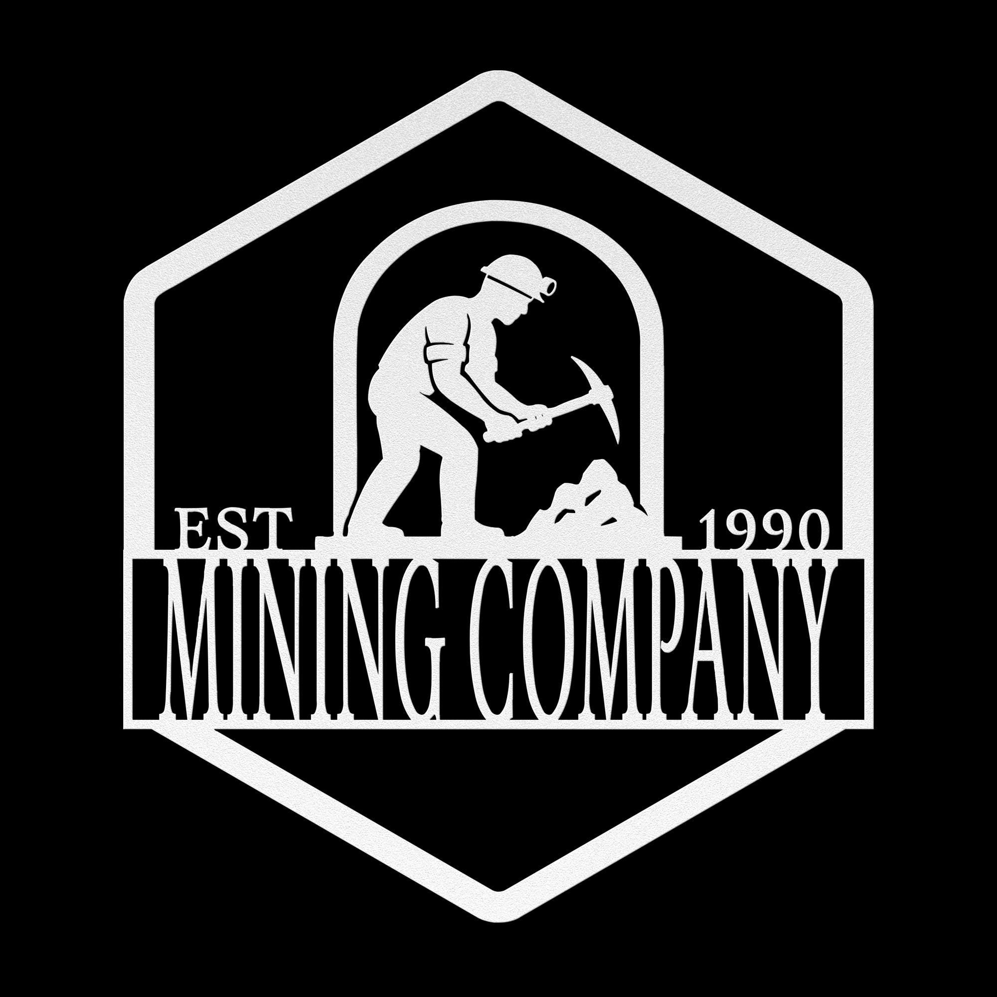 Custom Metal Mining Company Logo Sign: Personalized Business Decor
