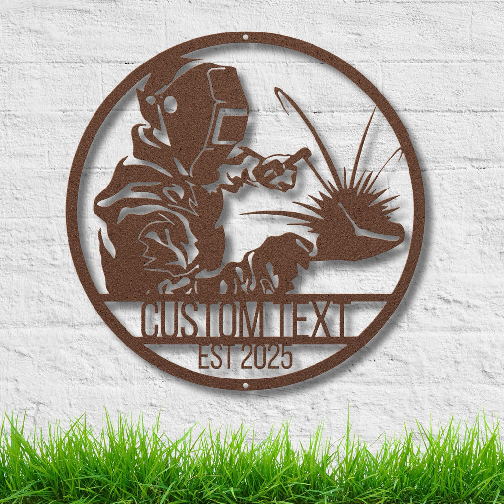 Personalized Welder Sign - Custom Welding Art | Fabrication Metal Sign, Garage Wall Art