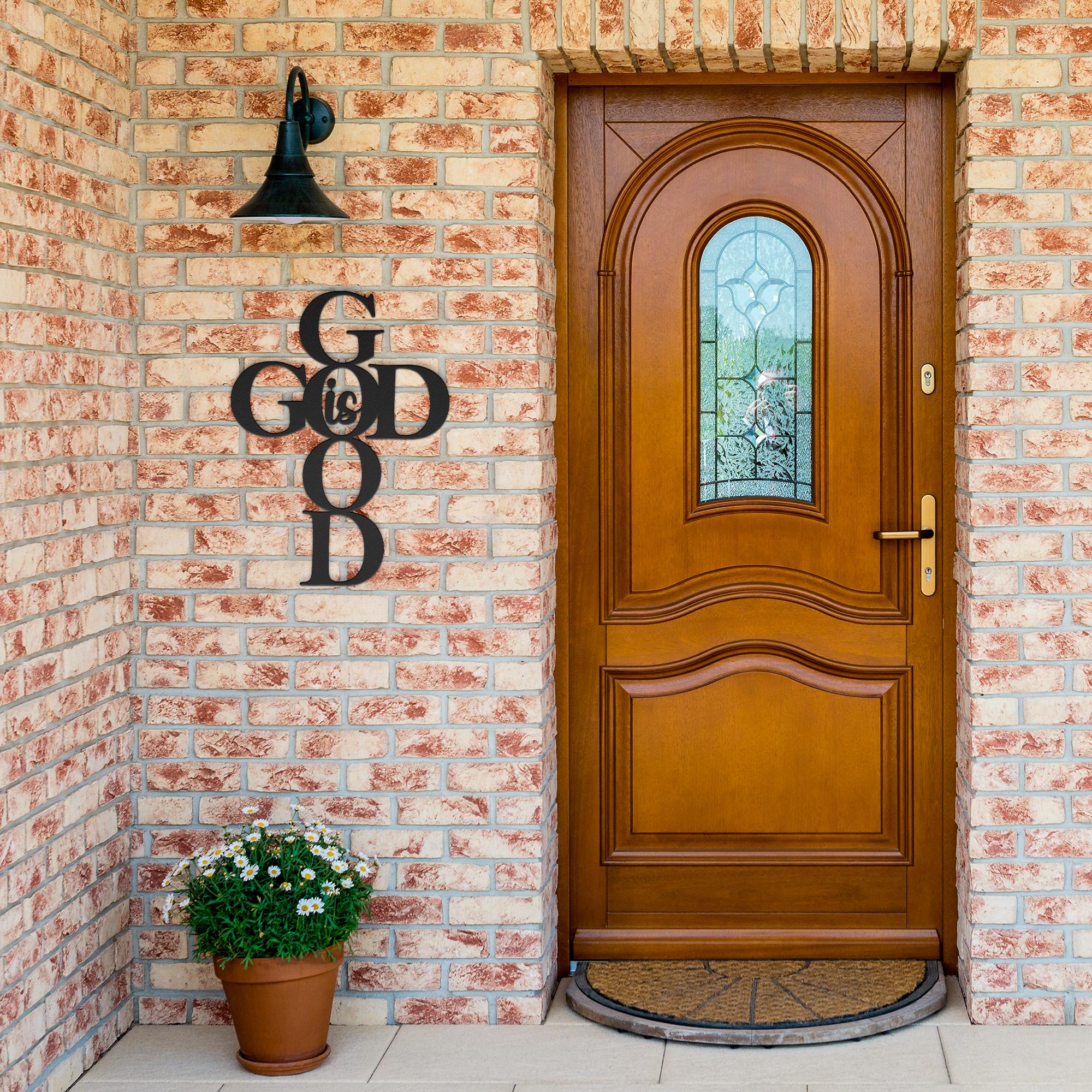 God Is Good Cross: Metal Christian Wall Art Decor