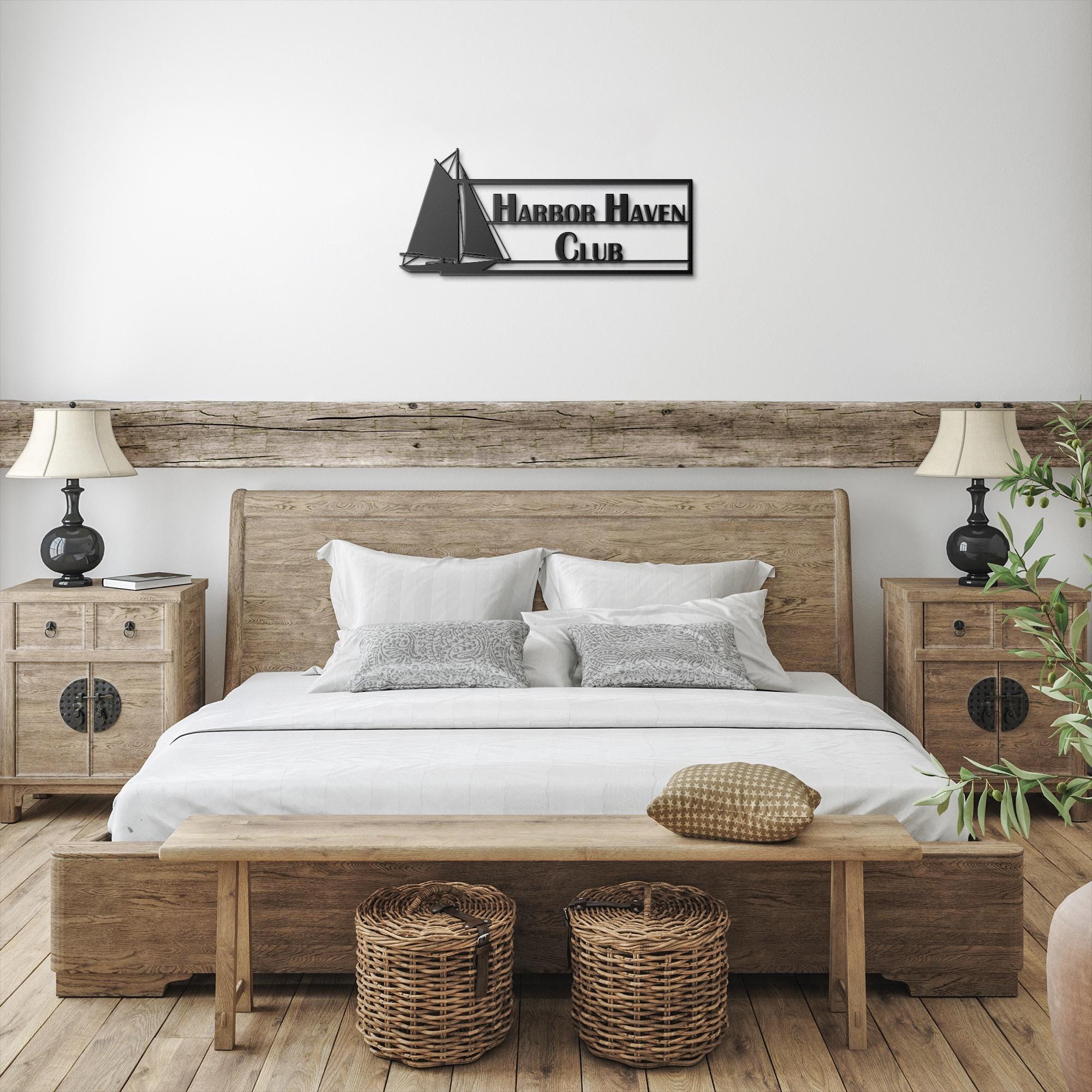 Yacht Club Metal Sign: Custom Nautical Business Logo Decor