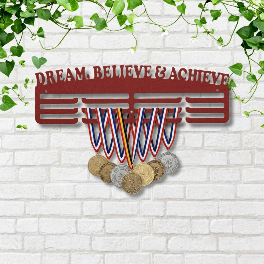 Dream Believe Achieve Medal Hanger, Sports Award Display, Multi Sport Medal Holder