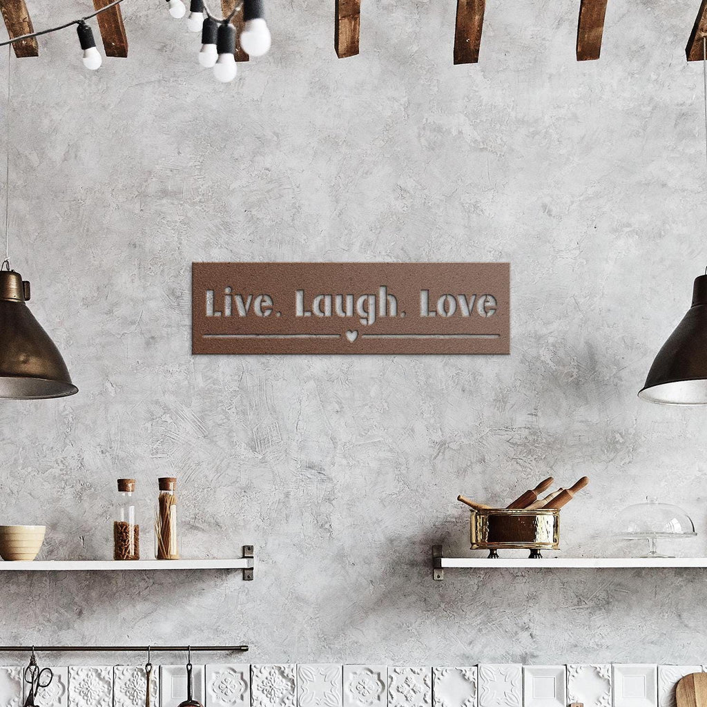 Live Laugh Love Metal Quote Sign - Steel Wall Decor