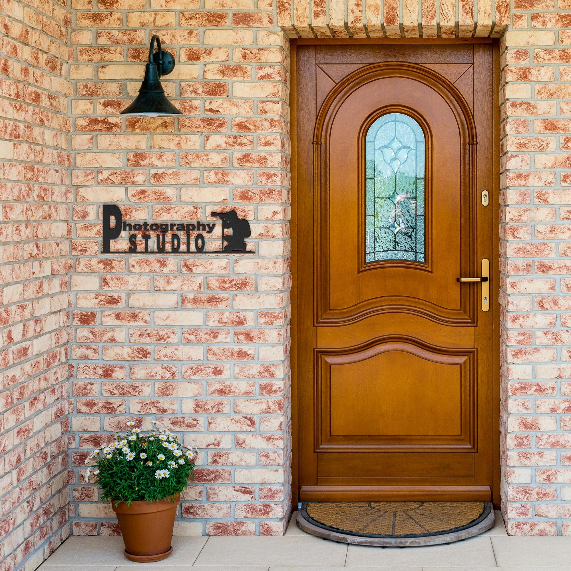 Custom Metal Business Logo Sign: Photographer Studio Decor