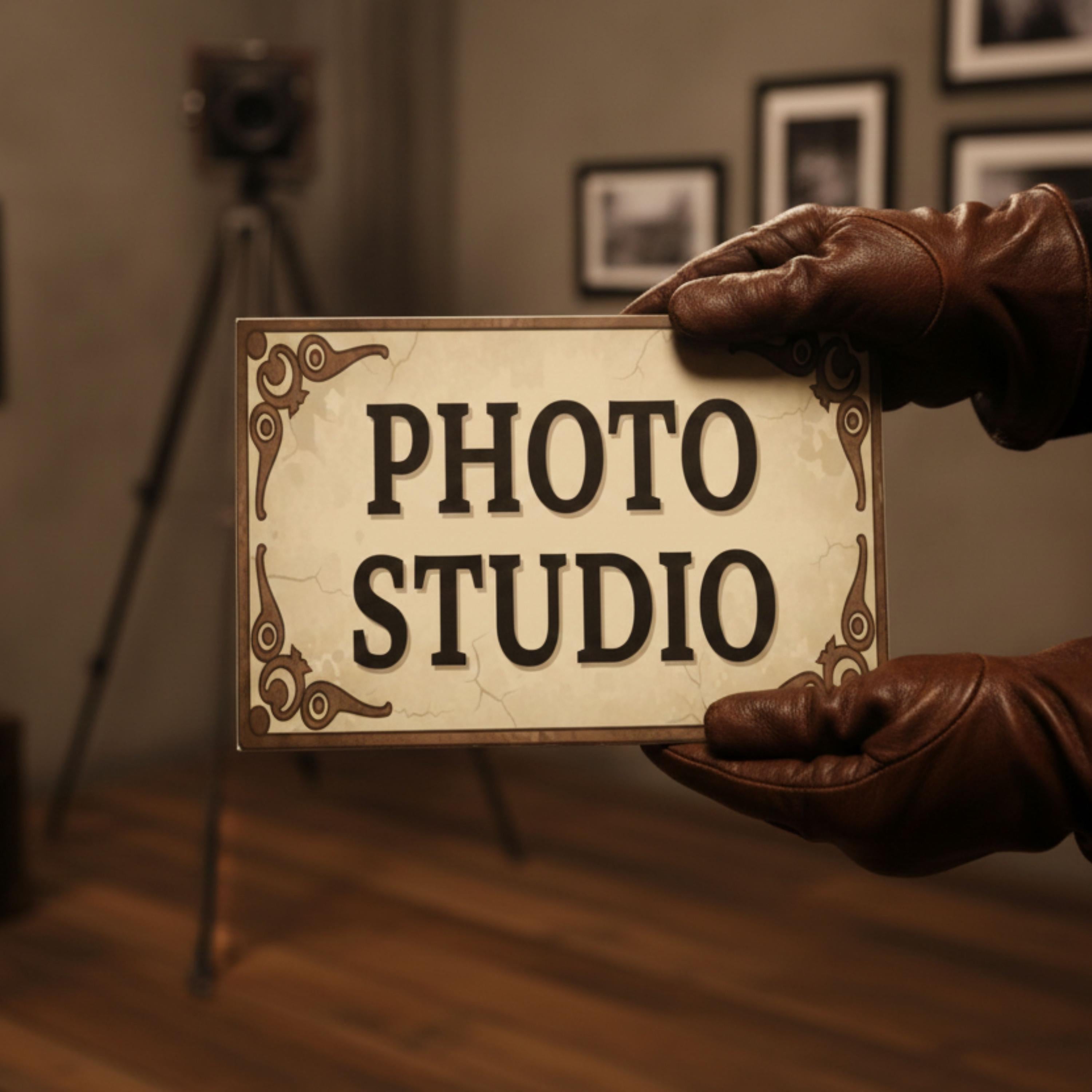 Vintage Photo Studio Metal Sign, Old Fashioned Photography Shop Wall Decor, Antique Style