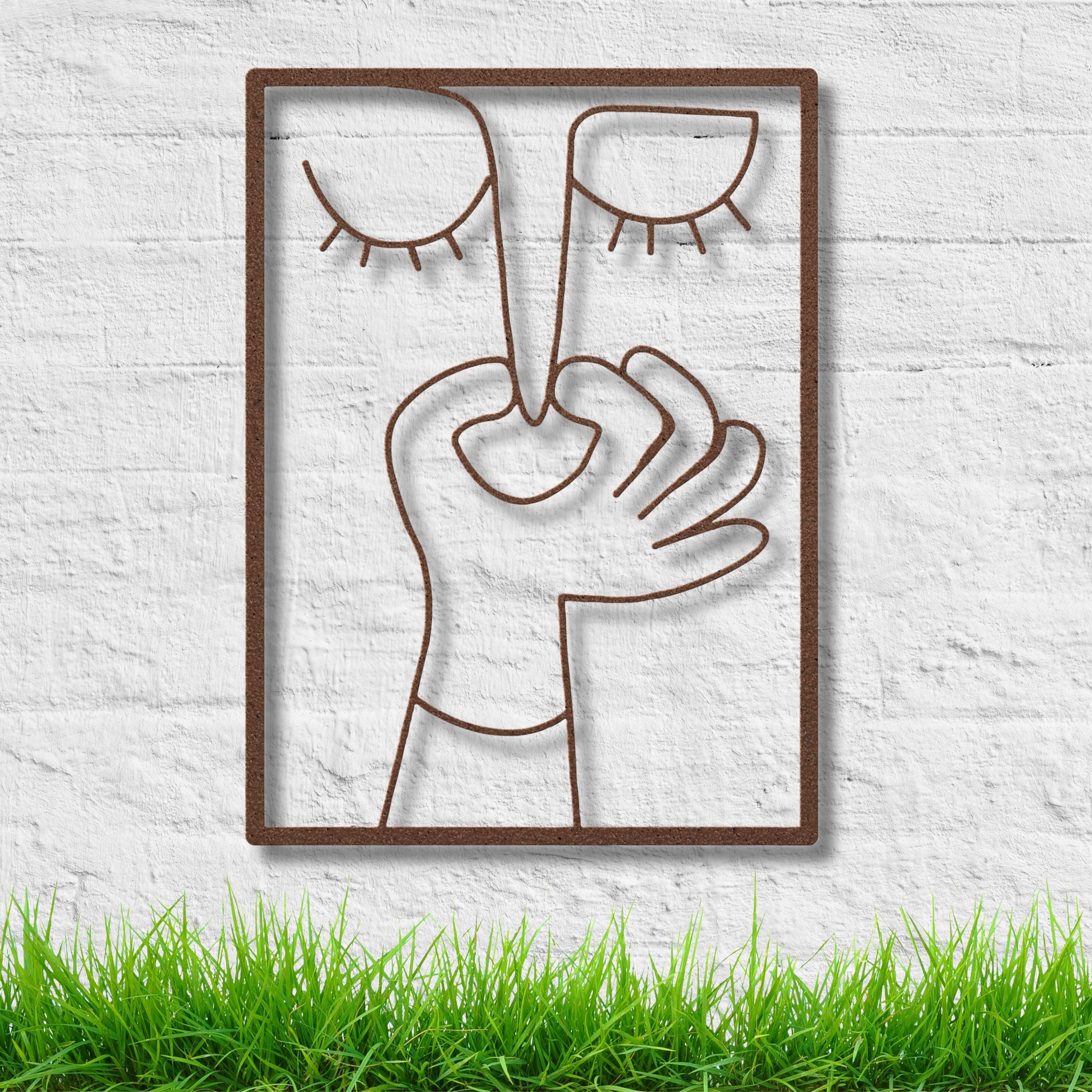 Minimalist Metal Line Art | Abstract Face Silhouette Wall Decor