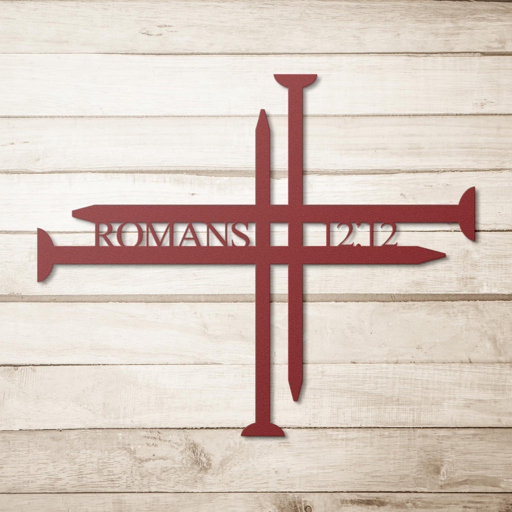 Christian Metal Wall Art – Romans 12:12 Bible Verse Sign