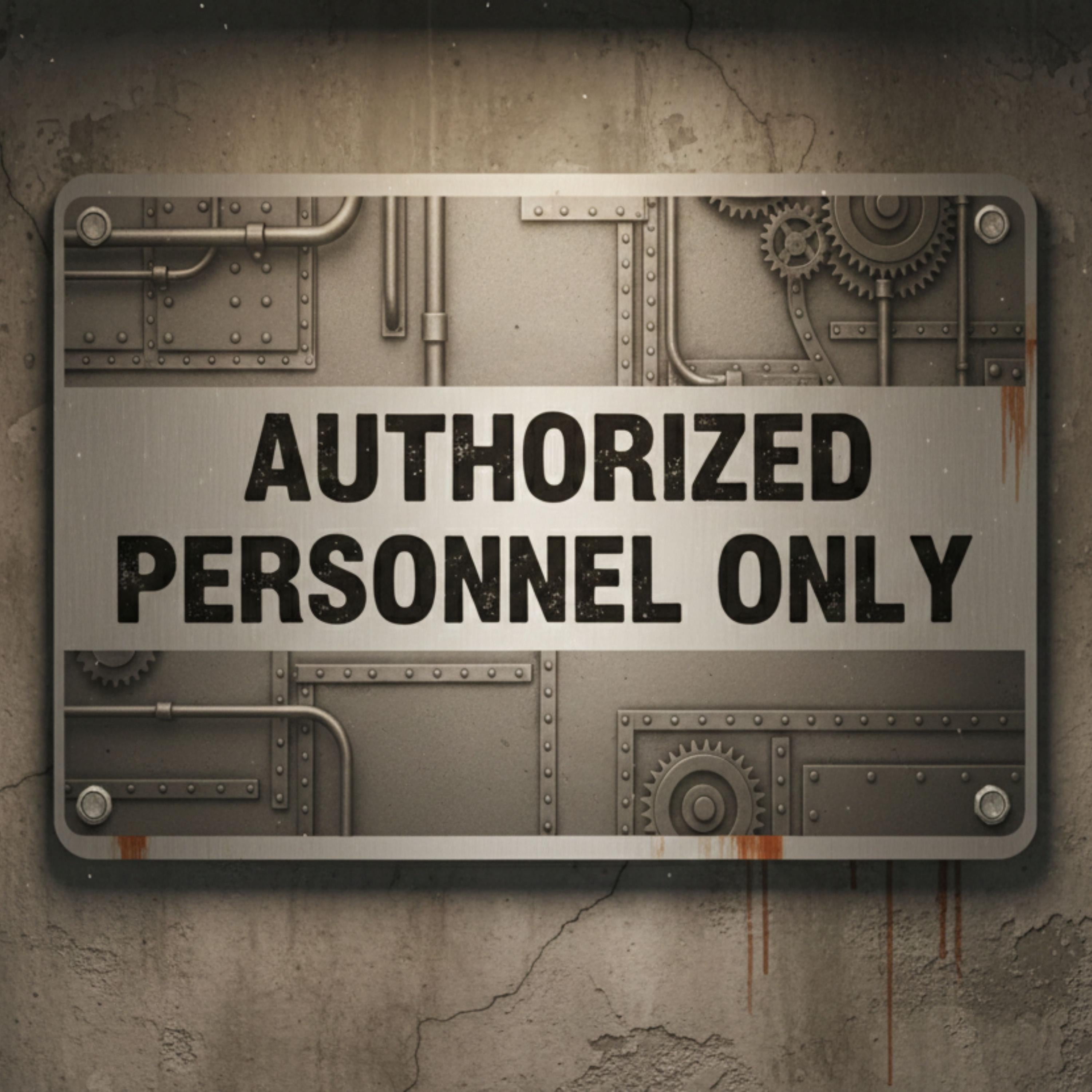 Steampunk Metal Sign - Industrial Authorized Personnel Only Factory Warning Decor
