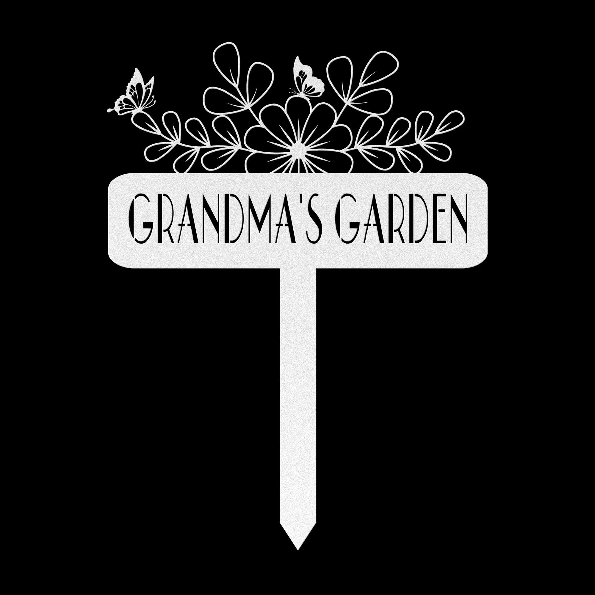 Custom Metal Garden Sign: Flower, Butterfly, Personalized Name
