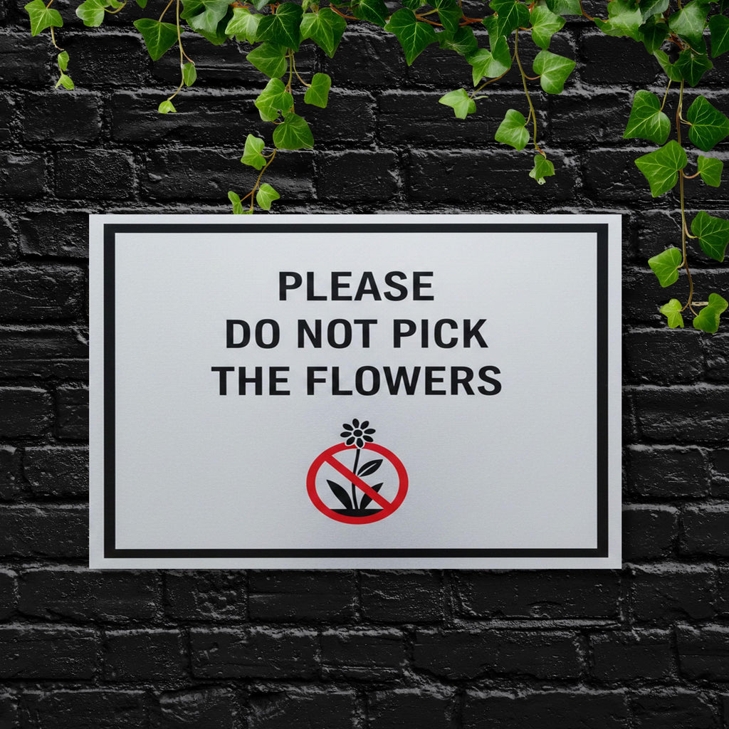 Do Not Pick Flowers Metal Sign, Garden Decor, Flower Bed Rule Sign, Outdoor Plaque