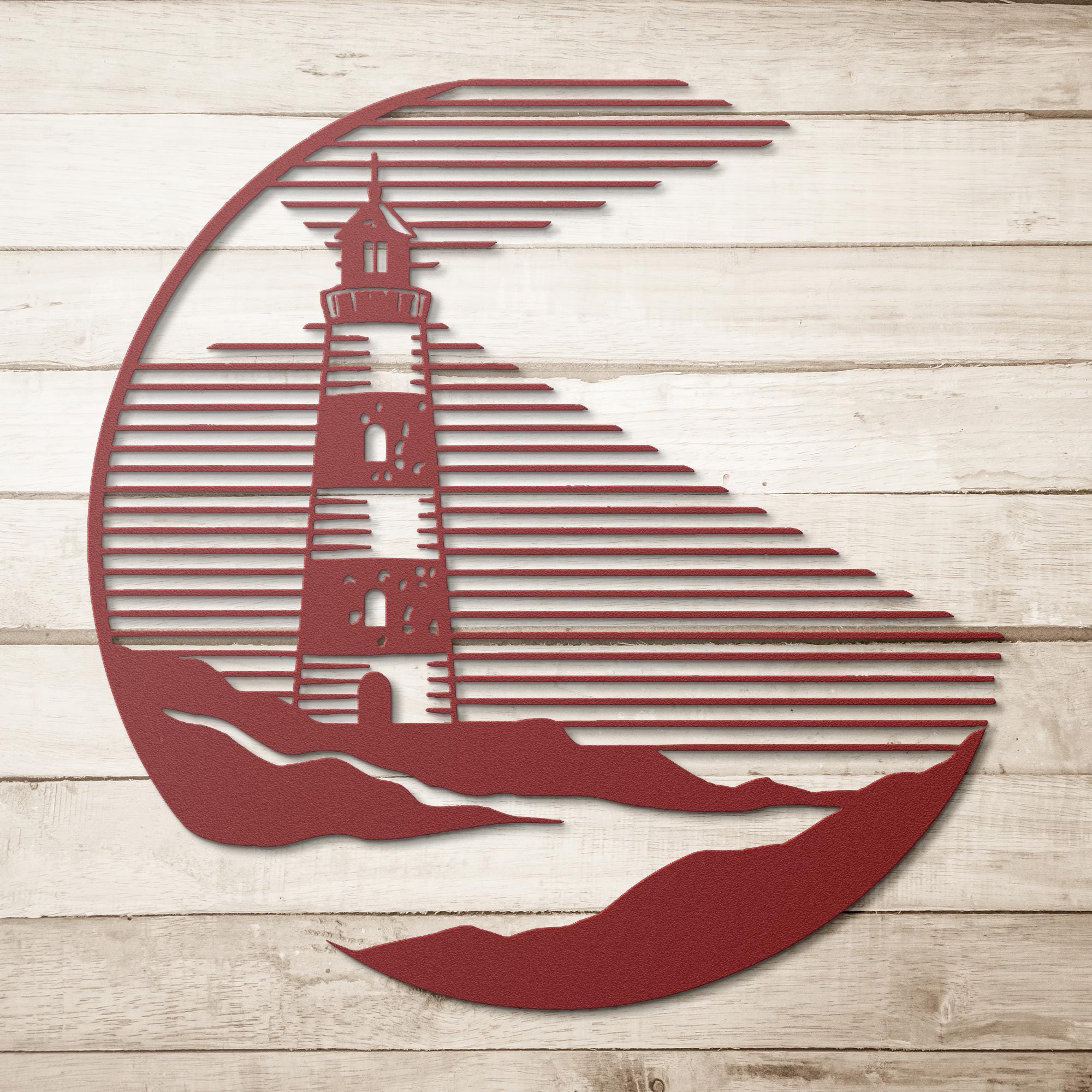 Lighthouse Metal Wall Art, Nautical Ocean Decor, Beach House Sign, Coastal Gift
