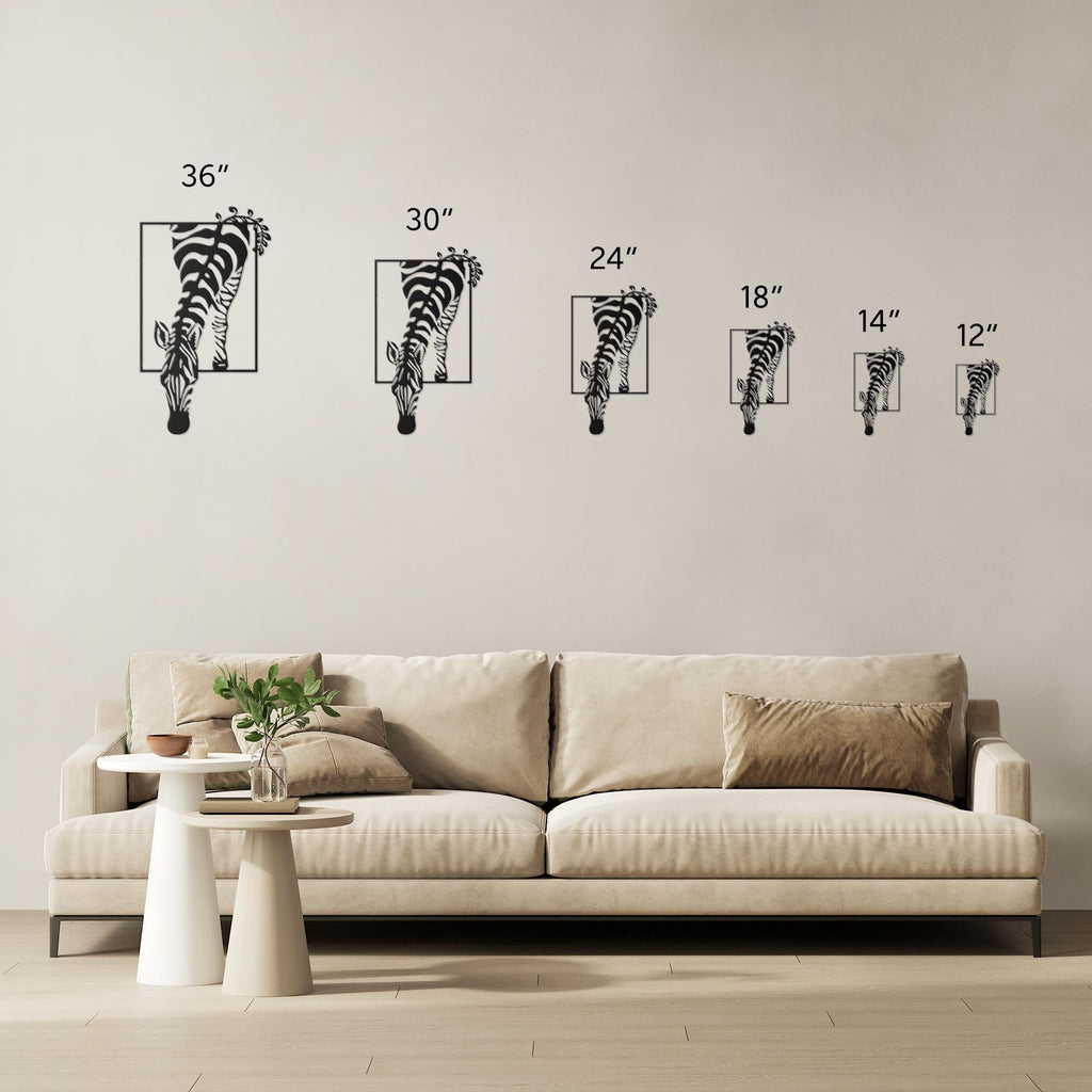 Zebra Metal Wall Art, Die-Cut Animal Sign, Modern Farmhouse Decor