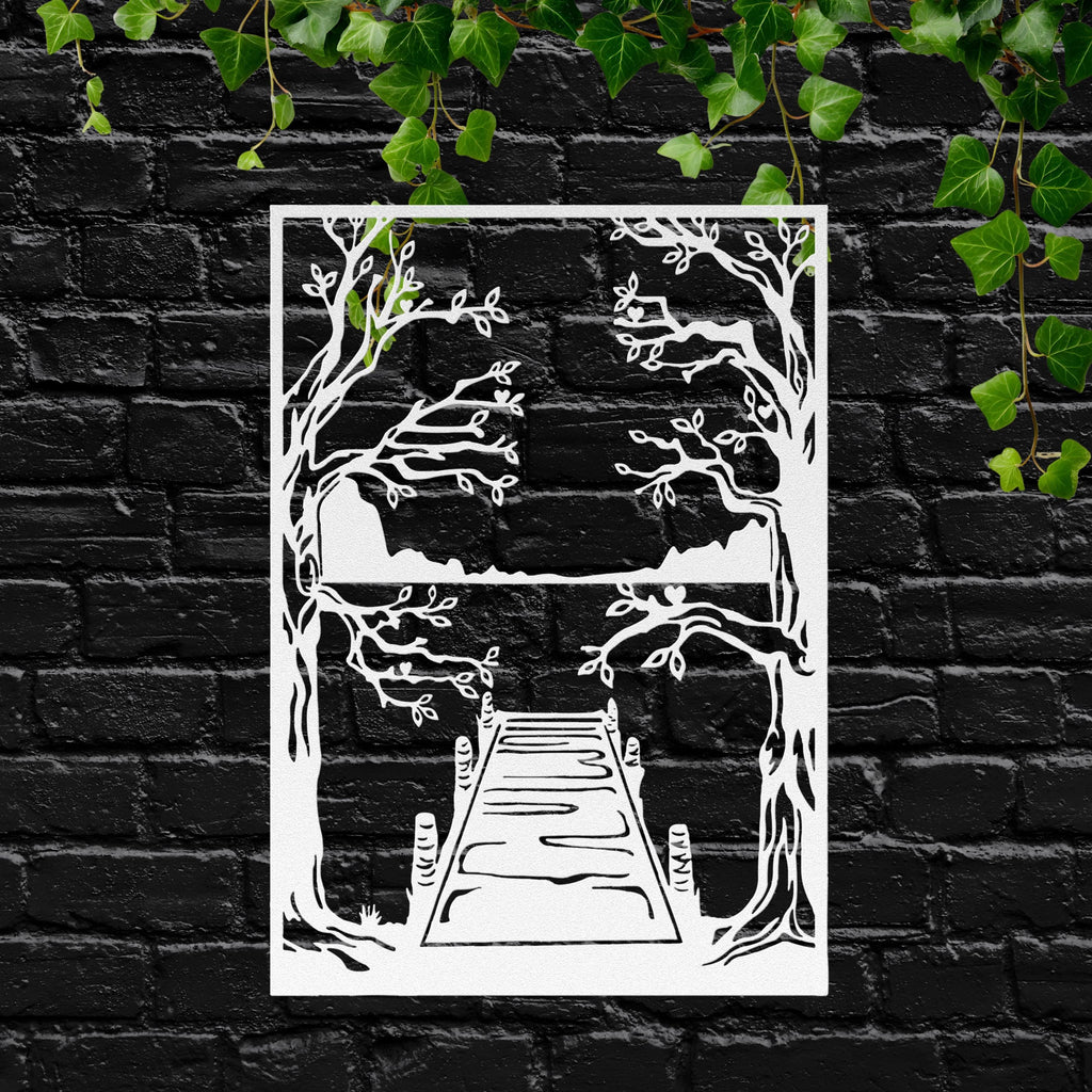 Lake House Metal Wall Art, Mountain Dock Sign, Nature Landscape Decor, Cabin Wall Art