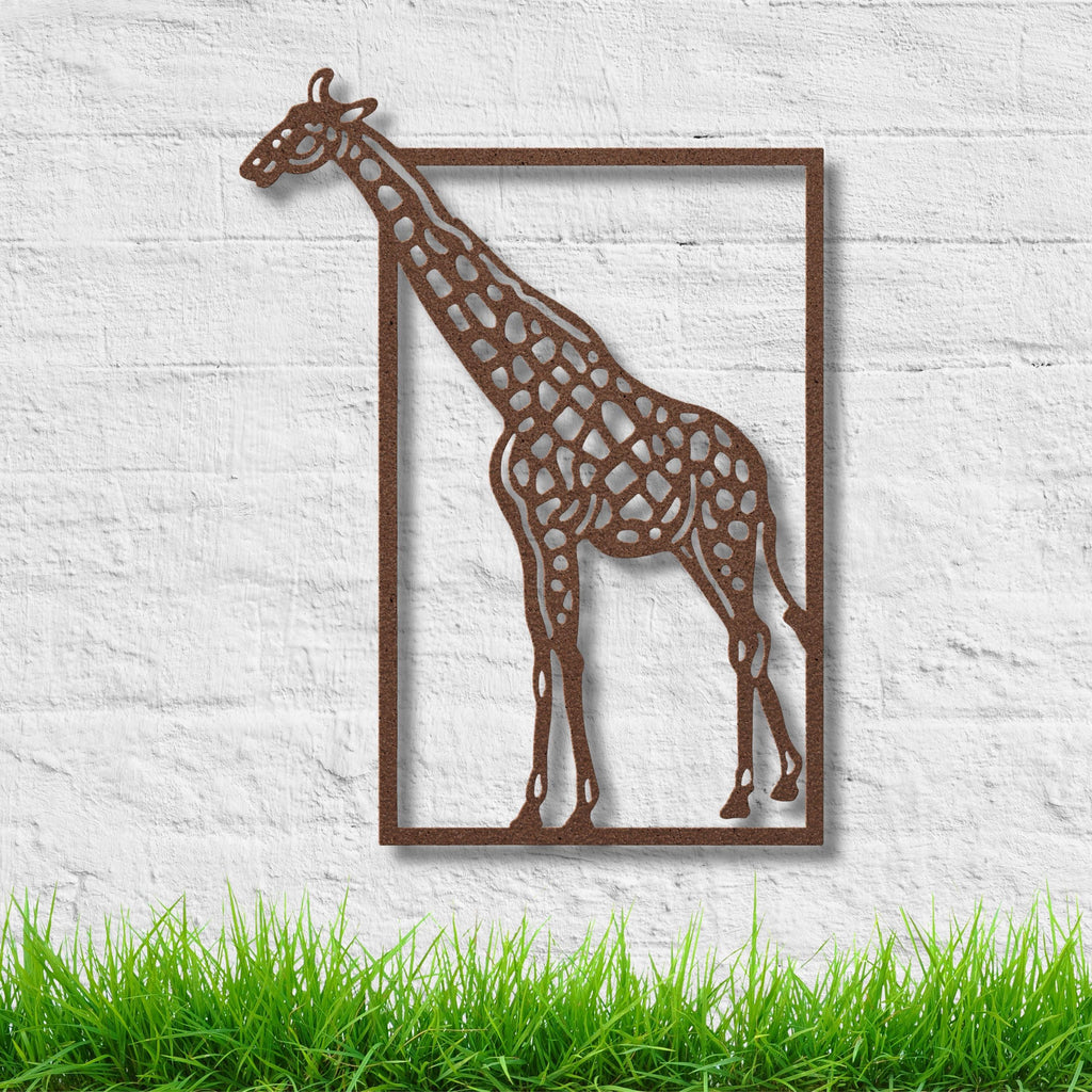 African Giraffe Silhouette Metal Wall Art | Die-Cut Nature Safari Decor | Unique Minimalist Farmhouse Gift for Animal Lovers