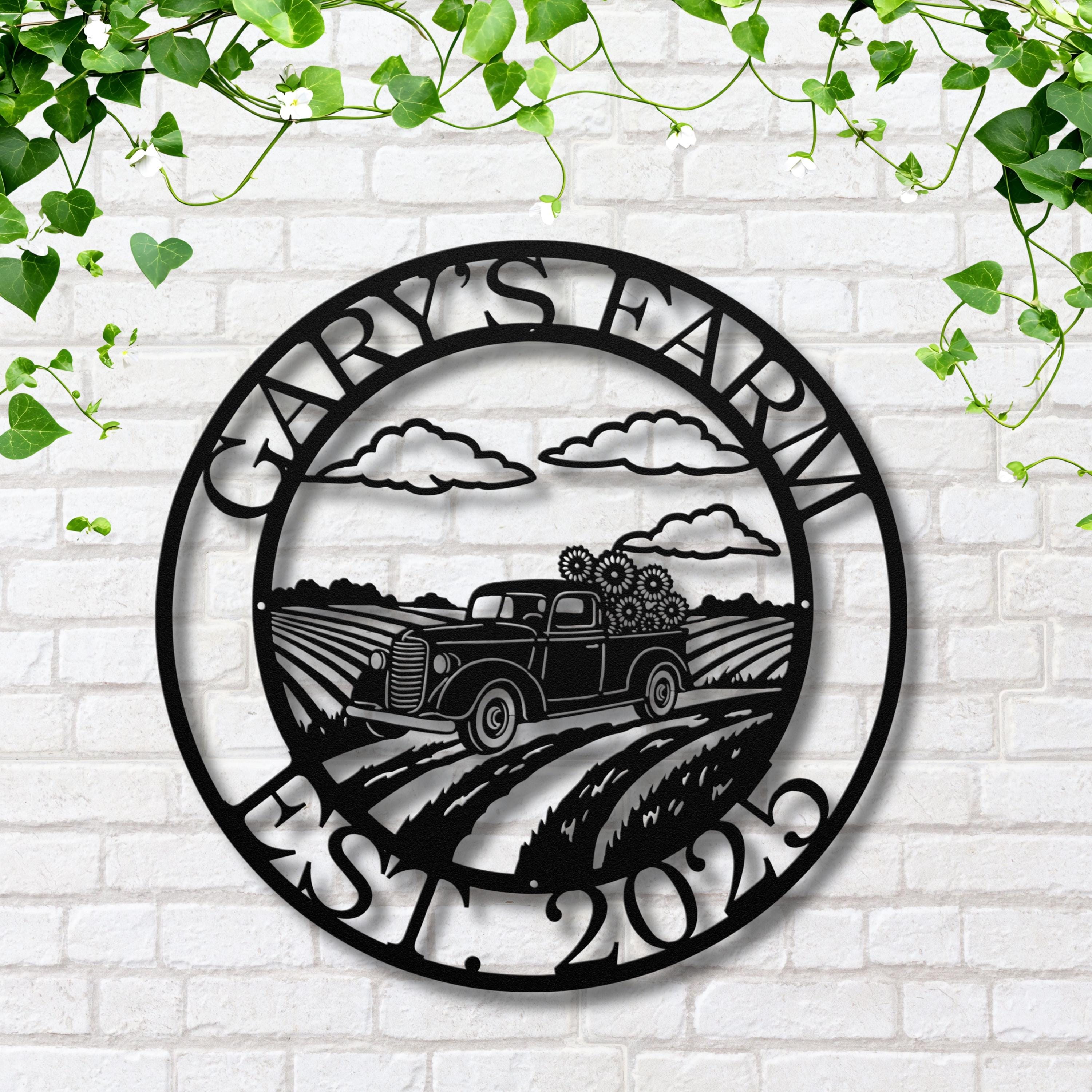 Custom Farm Truck Metal Sign, Personalized Family Name, Established Year