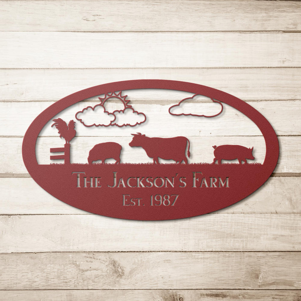 Custom Farm Metal Sign: Personalized Livestock Wall Art