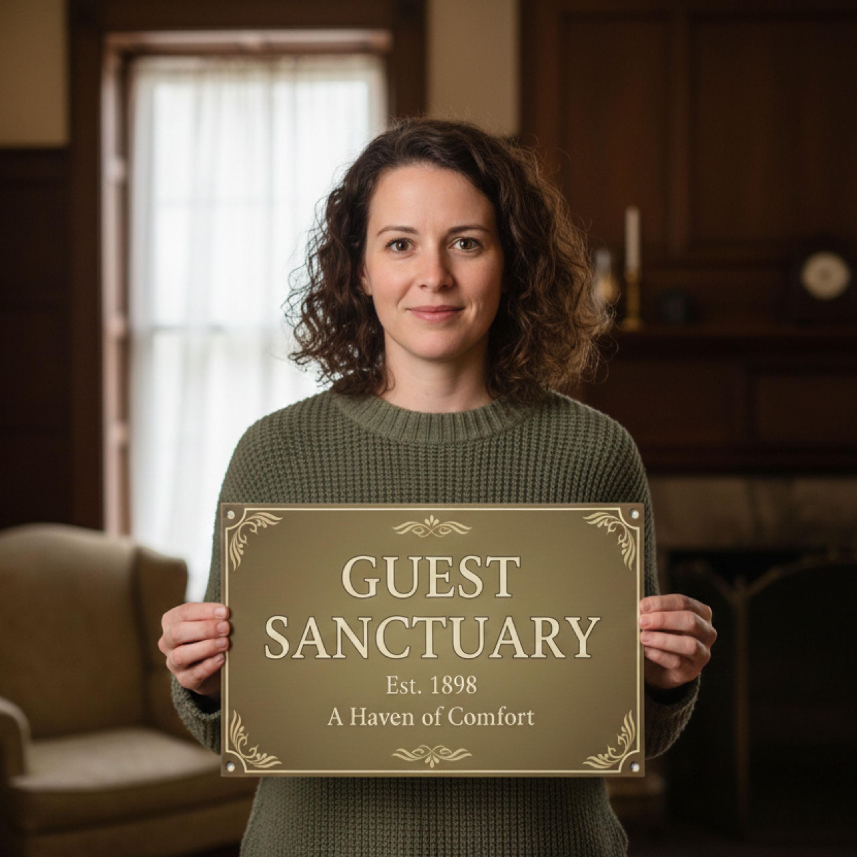 Custom Guest Sanctuary Metal Sign, Guest Room Wall Decor, Vintage Style Home Plaque