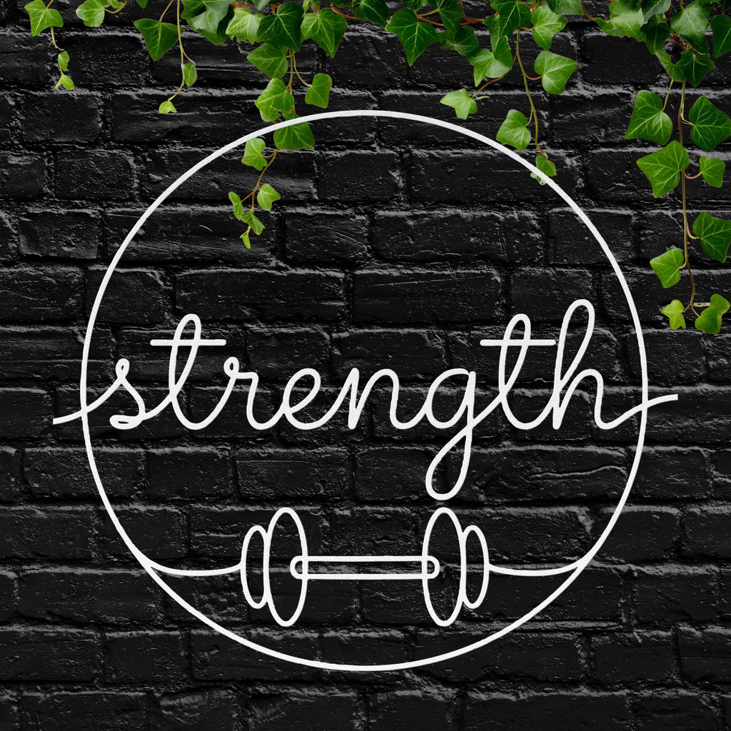 Strength Dumbbell Sign - Metal Wall Art | Gym Motivation & Fitness Decor