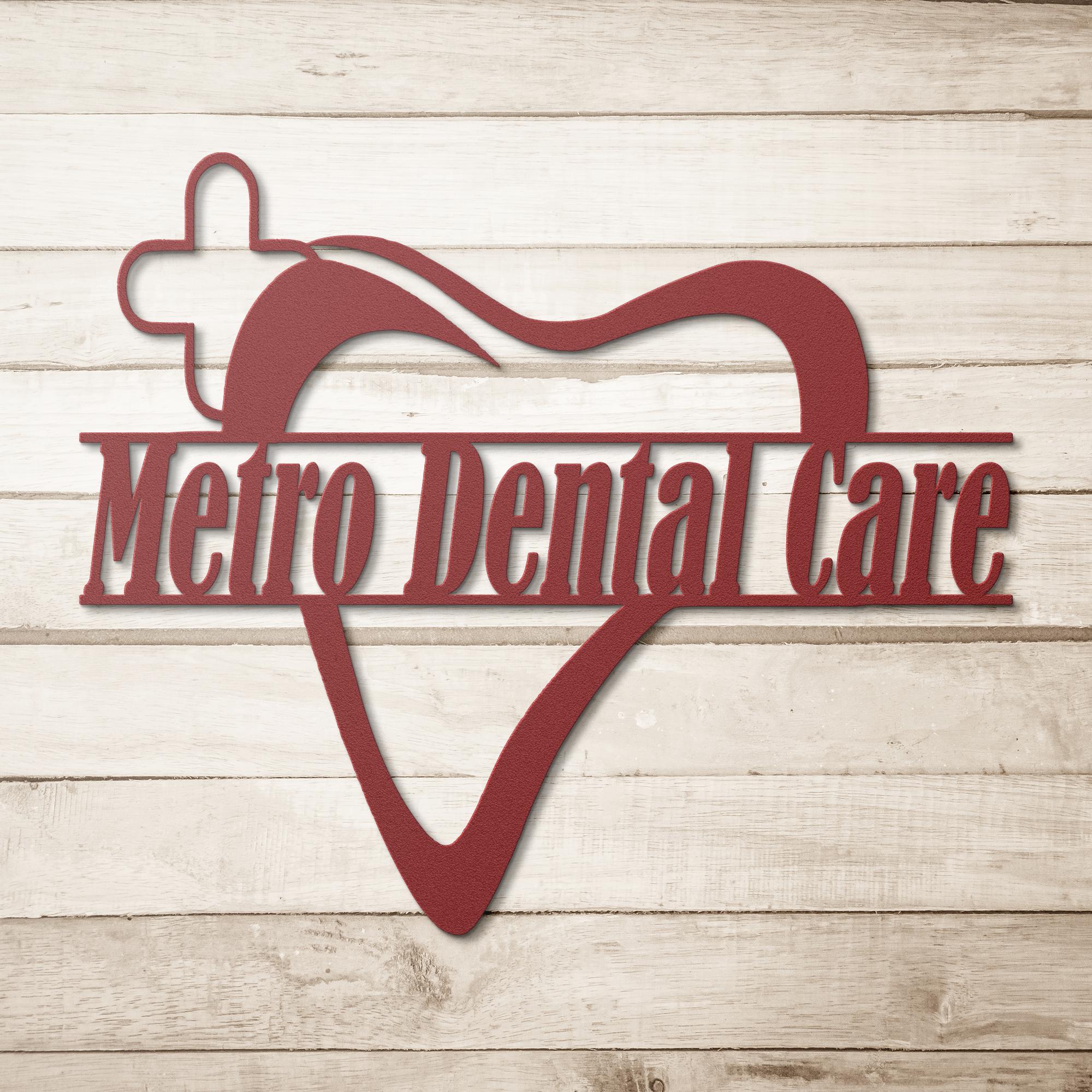 Custom Metal Business Sign – Teeth Logo, Dental Office Decor