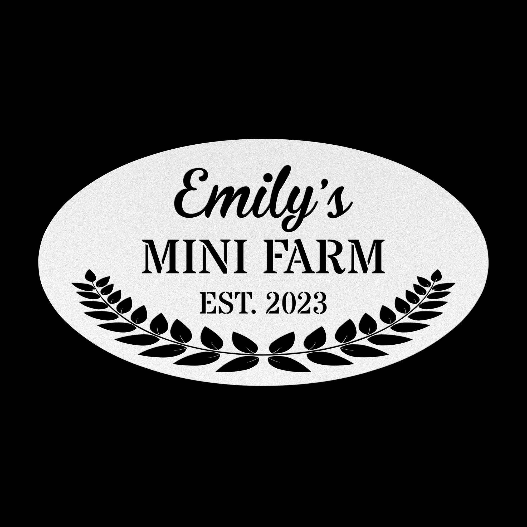 Custom Farm Name Metal Sign: Minimalist Oval Steel Decor