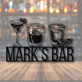 Personalized Bar Metal Sign | Custom Home Bar Wall Decor | Cocktail Drinks Man Cave Gift