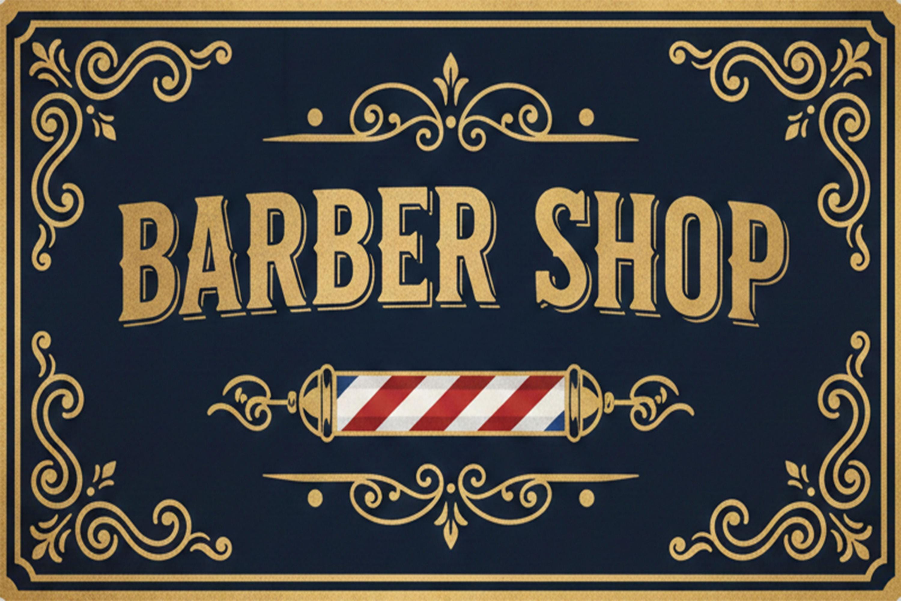Vintage Barber Shop Sign - Classic Barber Decor | Retro Shave Cut Metal Wall Art