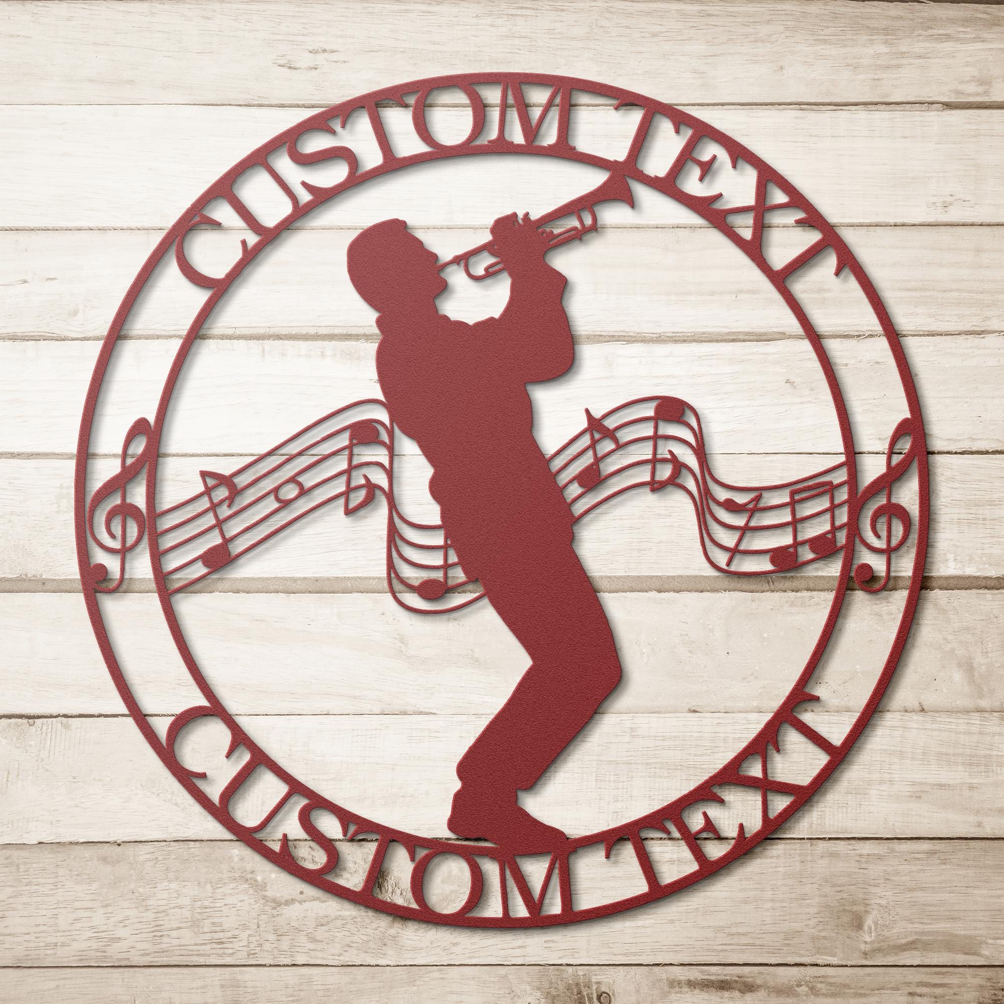 Custom Trumpet Metal Sign | Jazz Music Die Cut Art