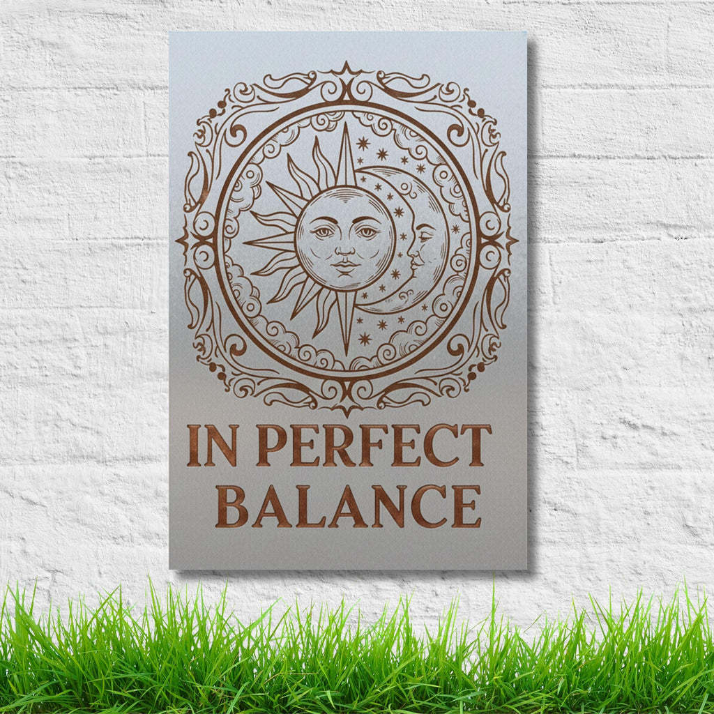 Custom Sun and Moon Metal Sign, Personalized Celestial Wall Art, In Perfect Balance Decor