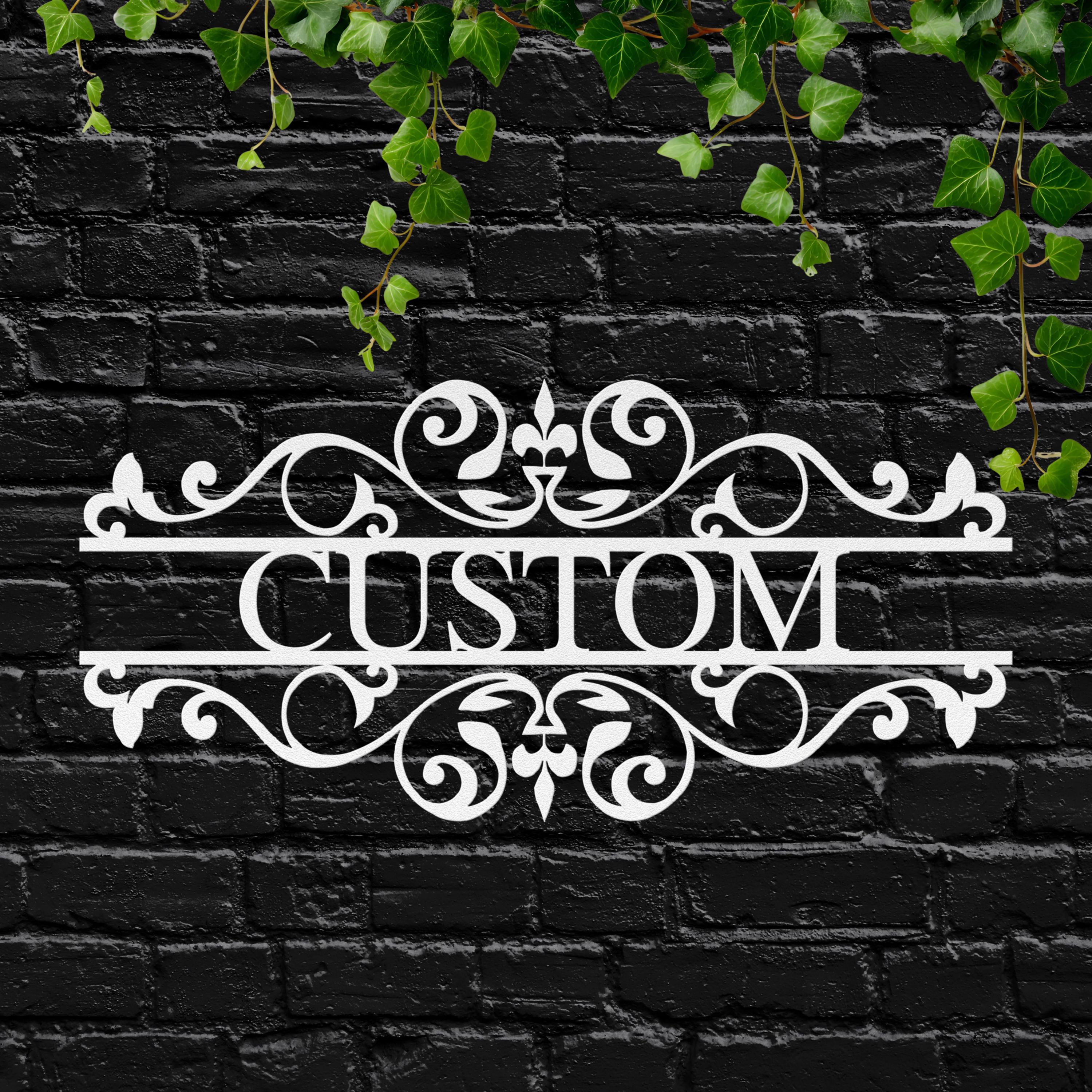 Custom Metal Sign - Ornate Scroll Plaque | Personalized Metal Plaque & Durable Metal Signage