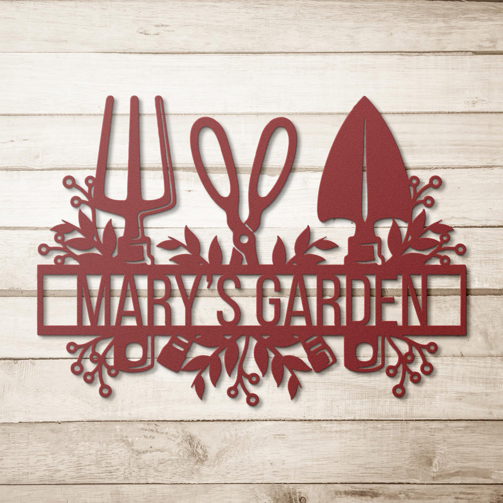 Custom Garden Tools Metal Sign, Personalized Gardener Gift
